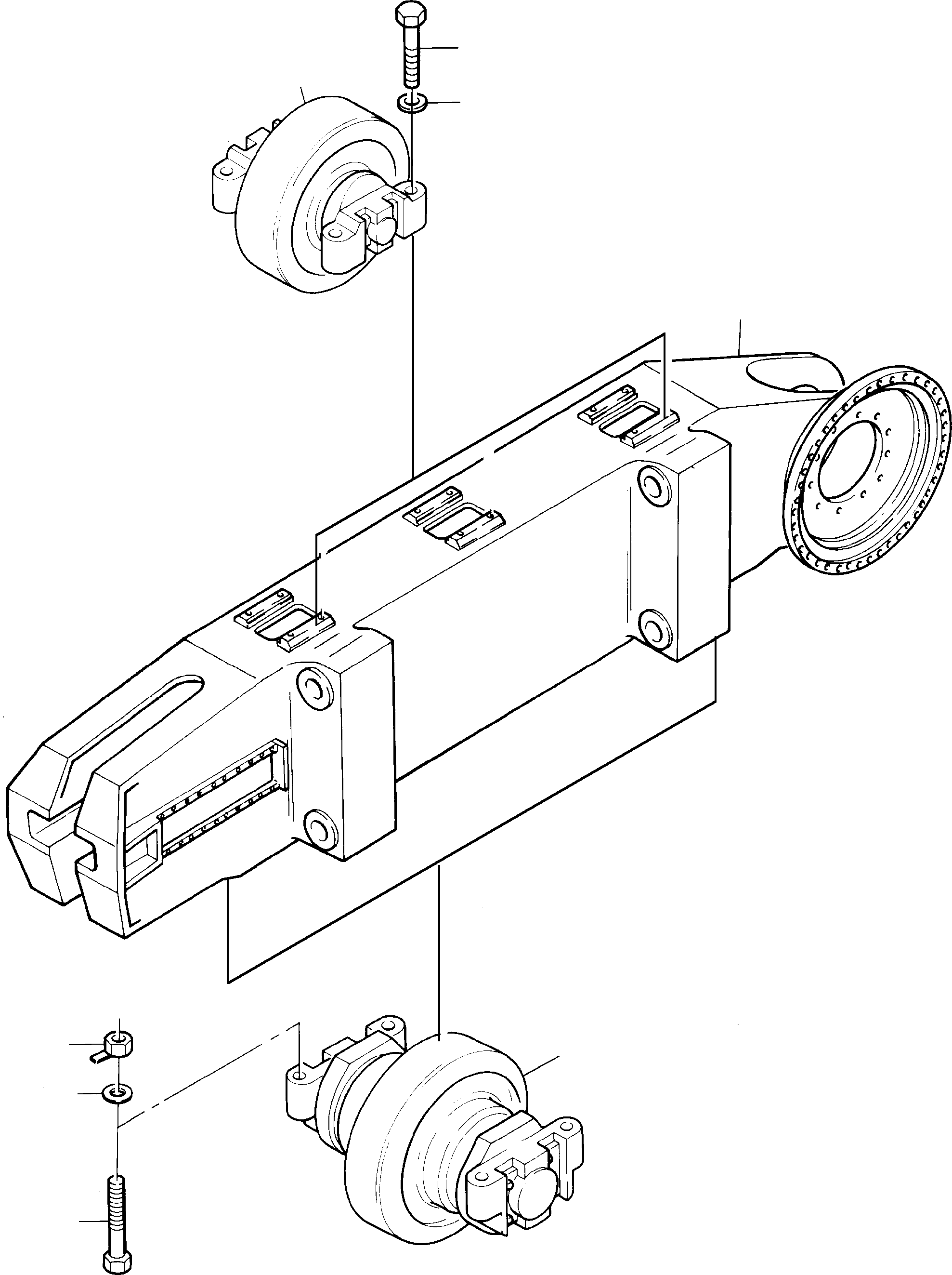Excavators Mining Komatsu / PC8000-1E S/N 12036(g12036) / Track Frame, Bottom,-and Top Roller(113-3130a : 113-3130a)