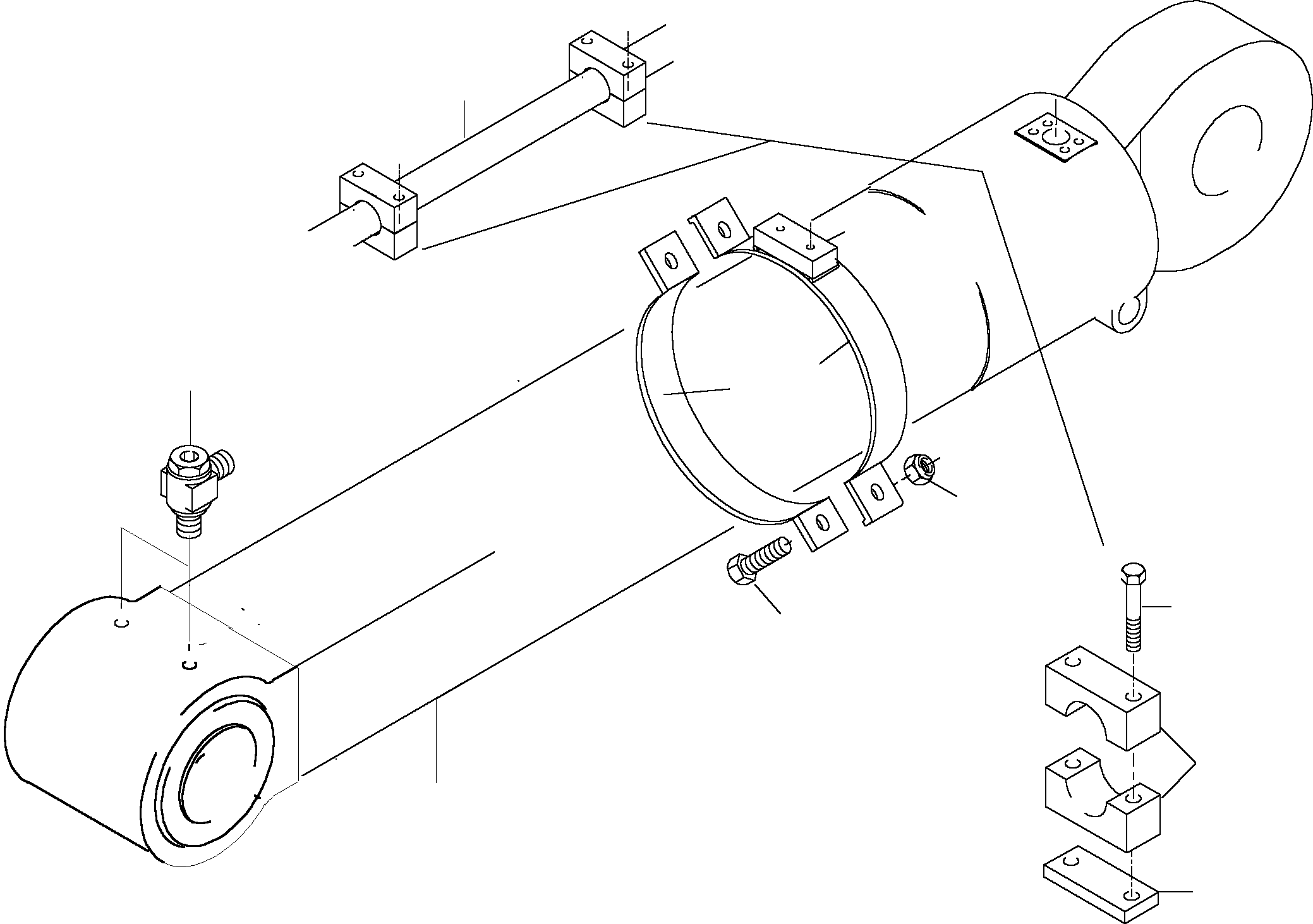 Excavators Mining Komatsu / PC8000-1E S/N 12036(g12036) / Pipes - Bucket Cylinder R.H. and L.H.(113-4235 : 113-4235)