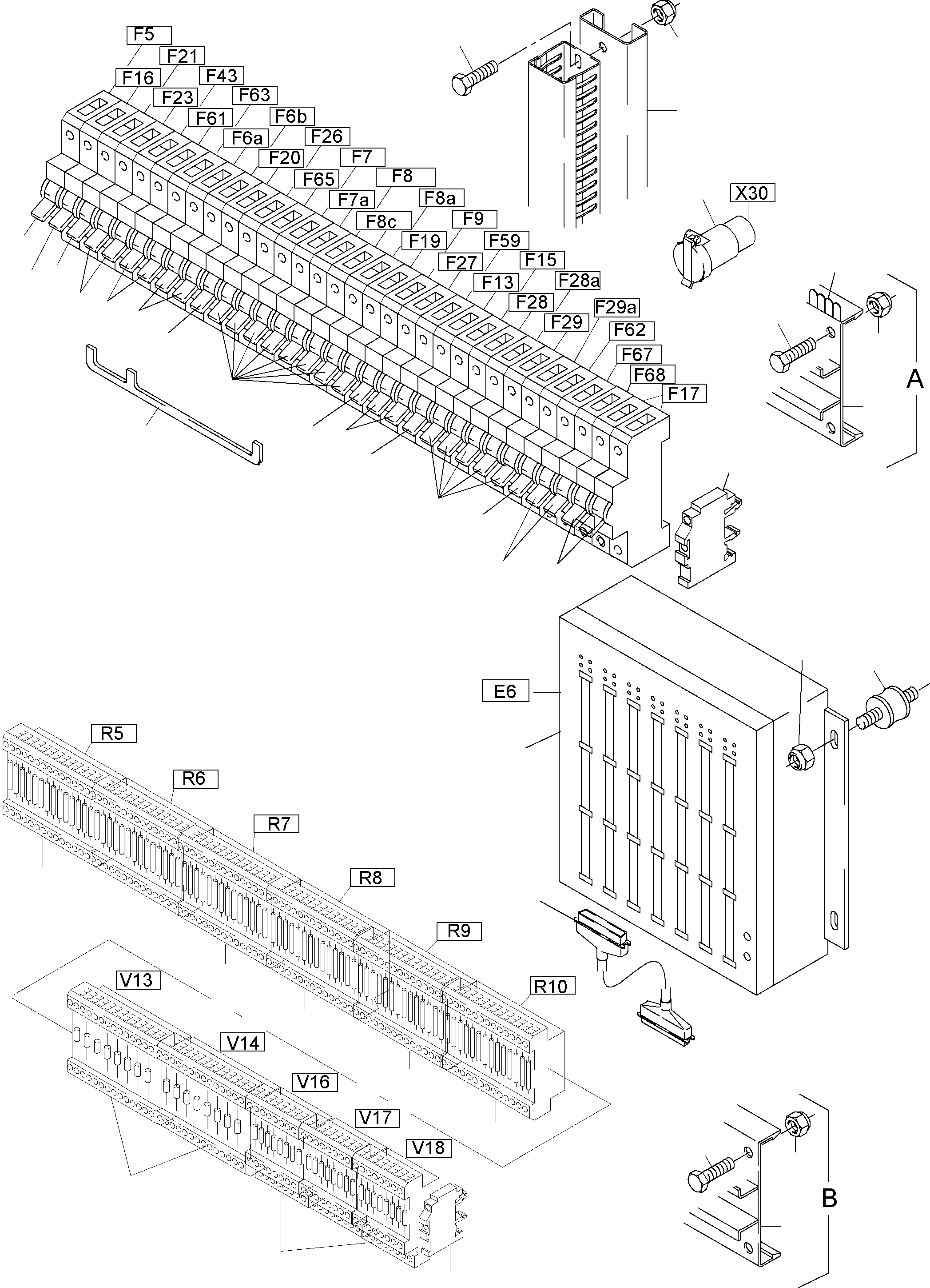 Excavators Mining Komatsu / PC8000-6E S/N 12039(g12039) / Main Switch Box in Cab Support(612-2165e : 612-2165e)