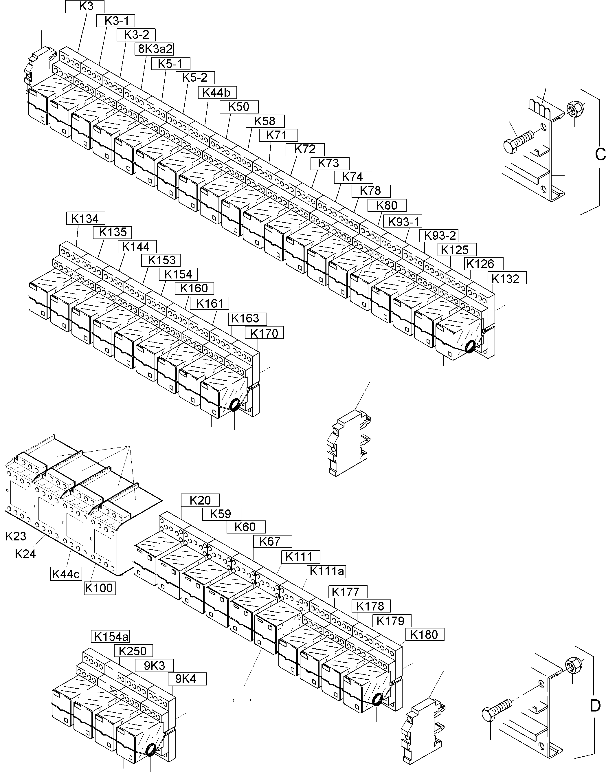 Excavators Mining Komatsu / PC8000-6E S/N 12039(g12039) / Main Switch Box in Cab Support(612-2165e : 612-2165e)