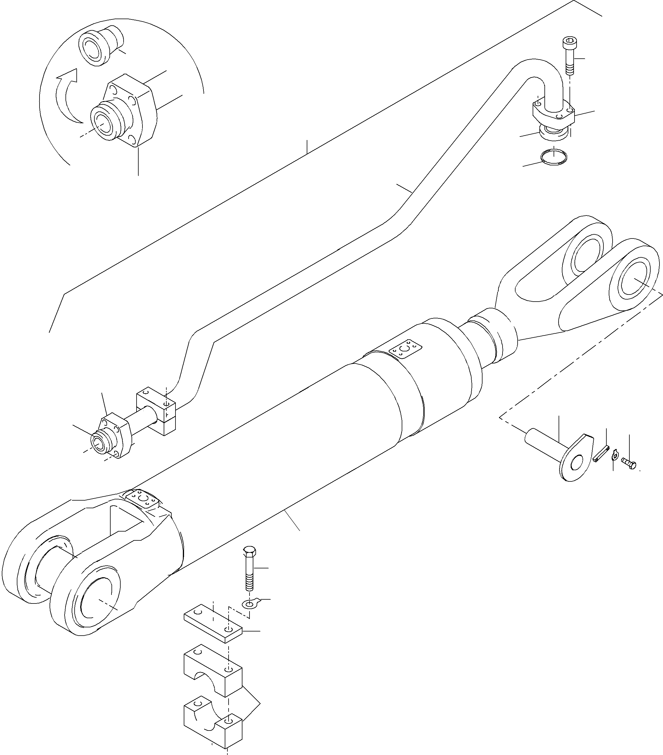Excavators Mining Komatsu / PC8000-6E S/N 12041(g12041) / Stick Cylinder r.h and l.h. with piping(113-4136 : 113-4136)