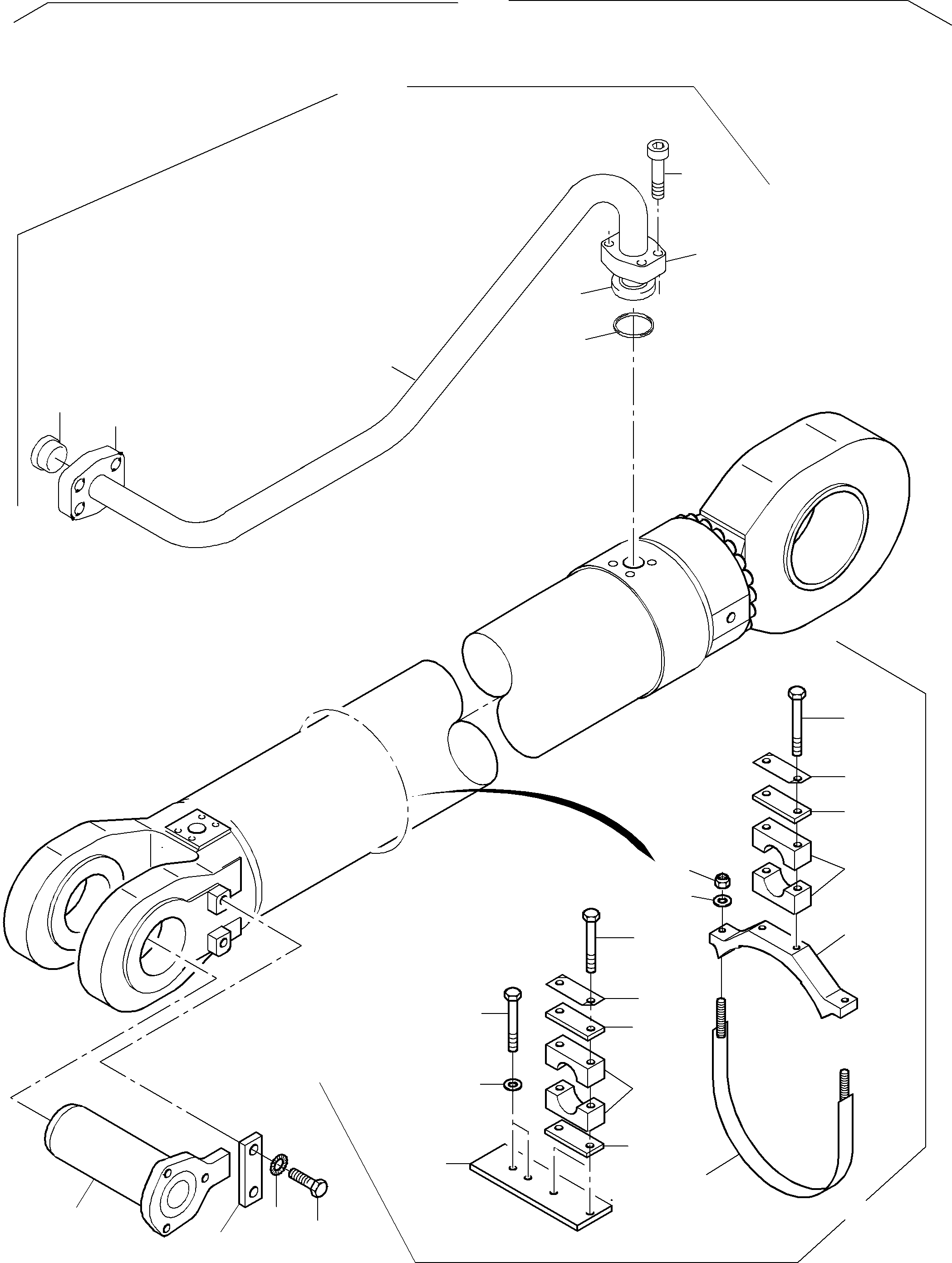 Excavators Mining Komatsu / PC8000-6E S/N 12041(g12041) / Boom Cylinder with Piping, R.H.(113-4037 : 113-4037)