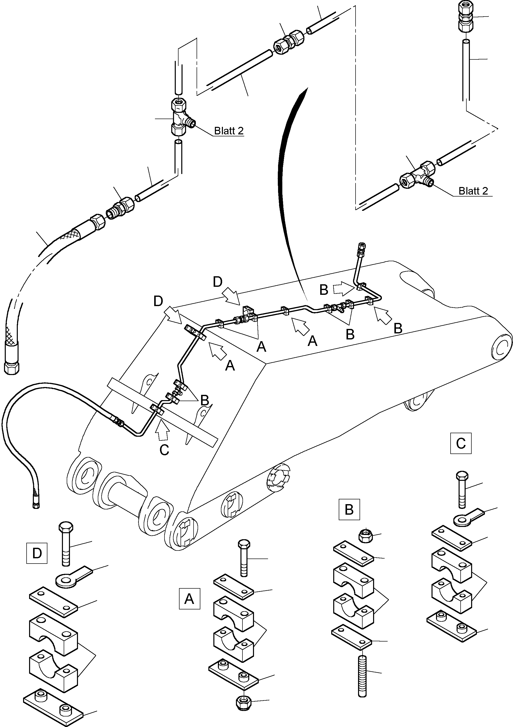 Excavators Mining Komatsu / PC8000-6E S/N 12042(g12042) / Boom - Central Lubrication (BBE)(113-2330a : 113-2330a)
