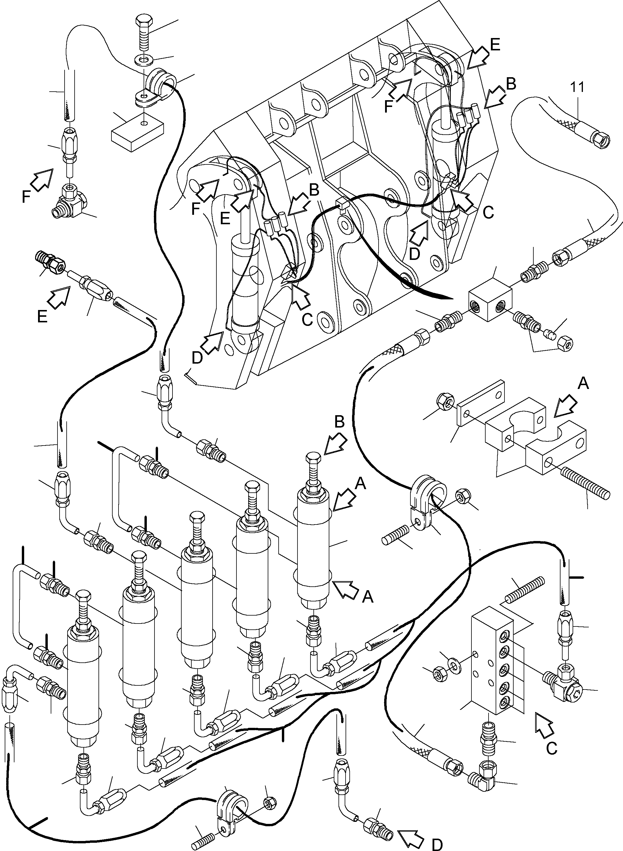 Excavators Mining Komatsu / PC8000-6E S/N 12042(g12042) / Central Lubrication - Bullclam, Standard(113-2351 : 113-2351)