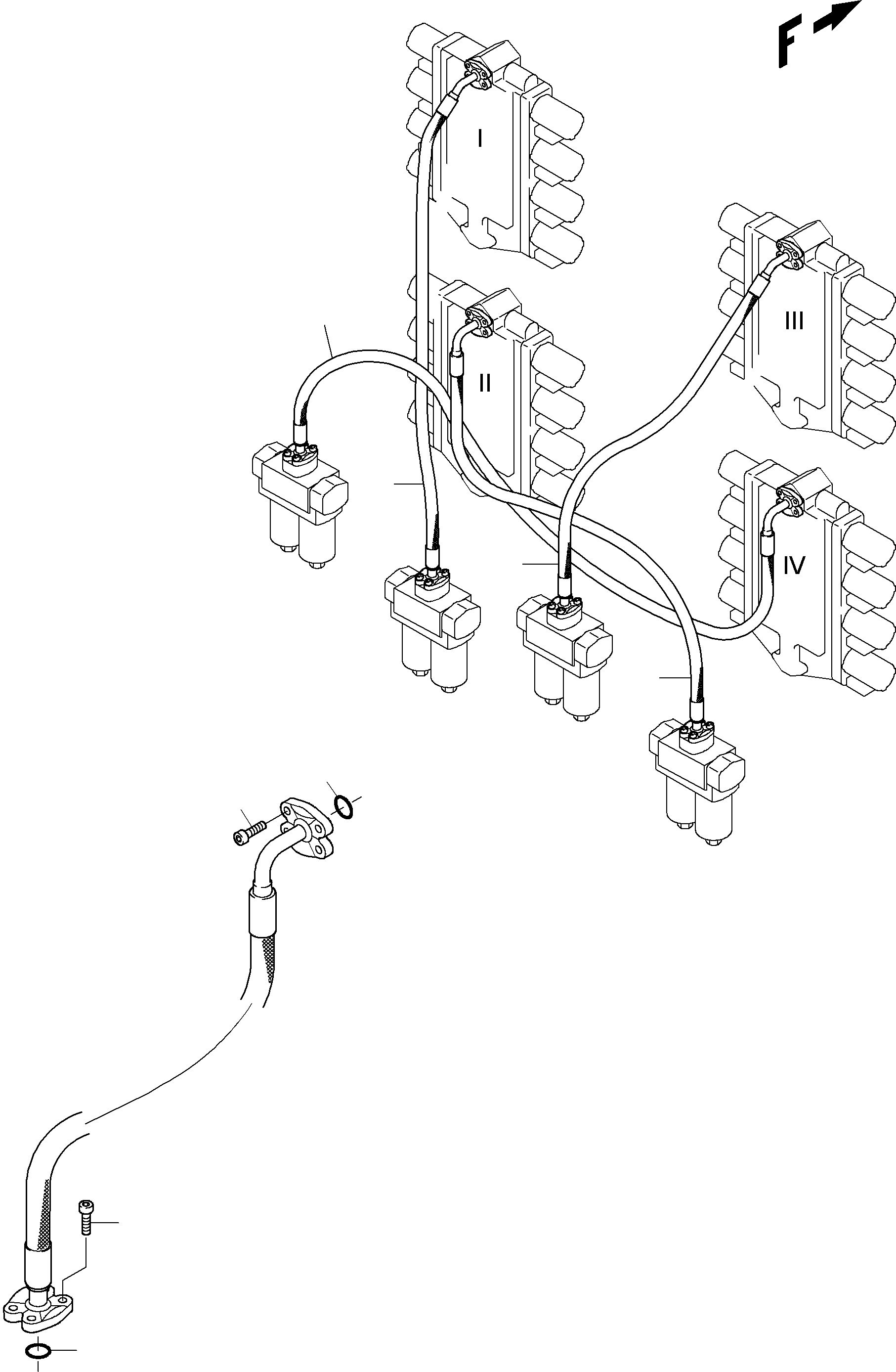 Excavators Mining Komatsu / PC8000-6E S/N 12042(g12042) / Hoses Assy., H.P. Filter - Control Blocks(113-1823e : 113-1823e)