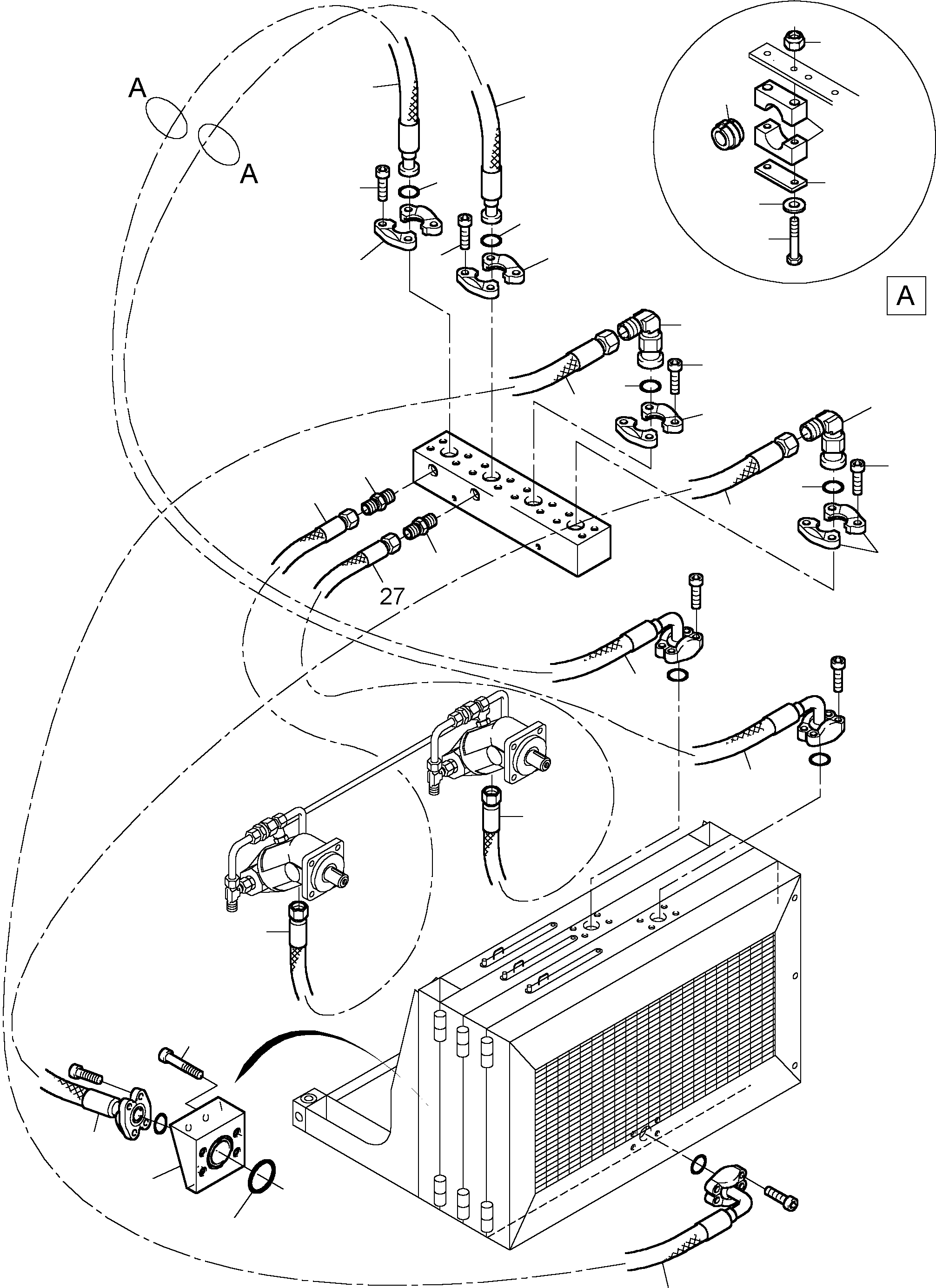 Excavators Mining Komatsu / PC8000-6E S/N 12042(g12042) / Aux. Oil Cooler Arr.(113-1872b : 113-1872b)