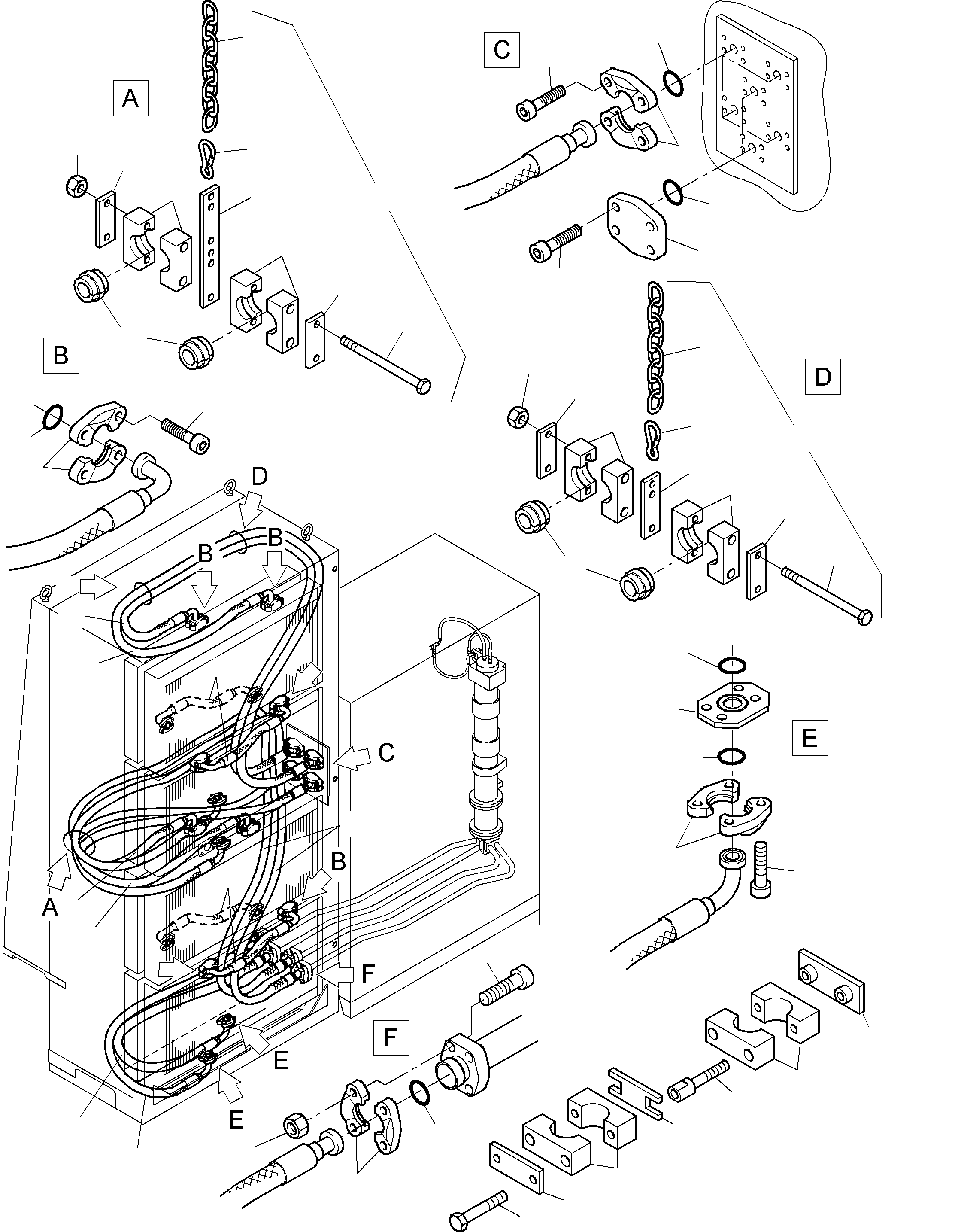 Excavators Mining Komatsu / PC8000-6E S/N 12042(g12042) / Oil Cooler - Hoses Assy.(113-1816f : 113-1816f)