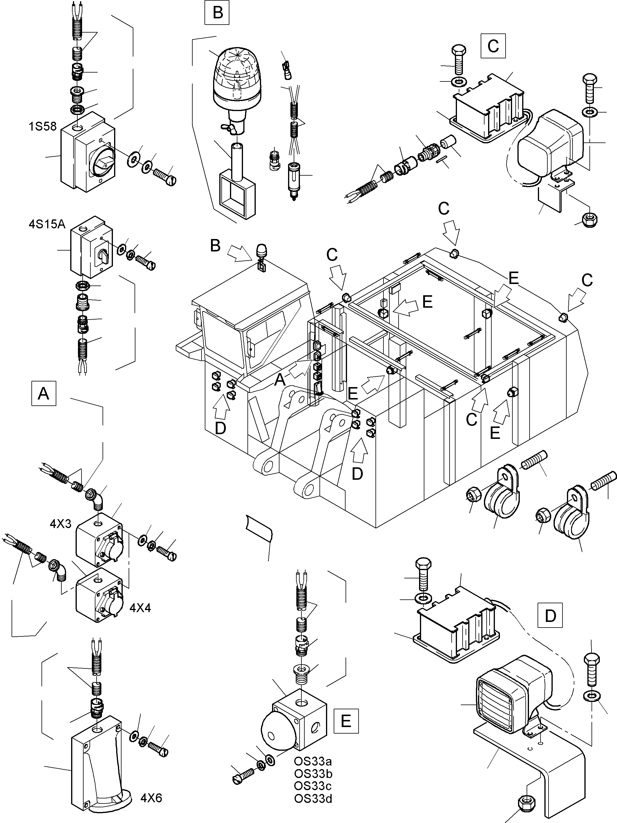 Excavators Mining Komatsu / PC8000-6E S/N 12042(g12042) / Lighting Equipment(612-2105g : 612-2105g)