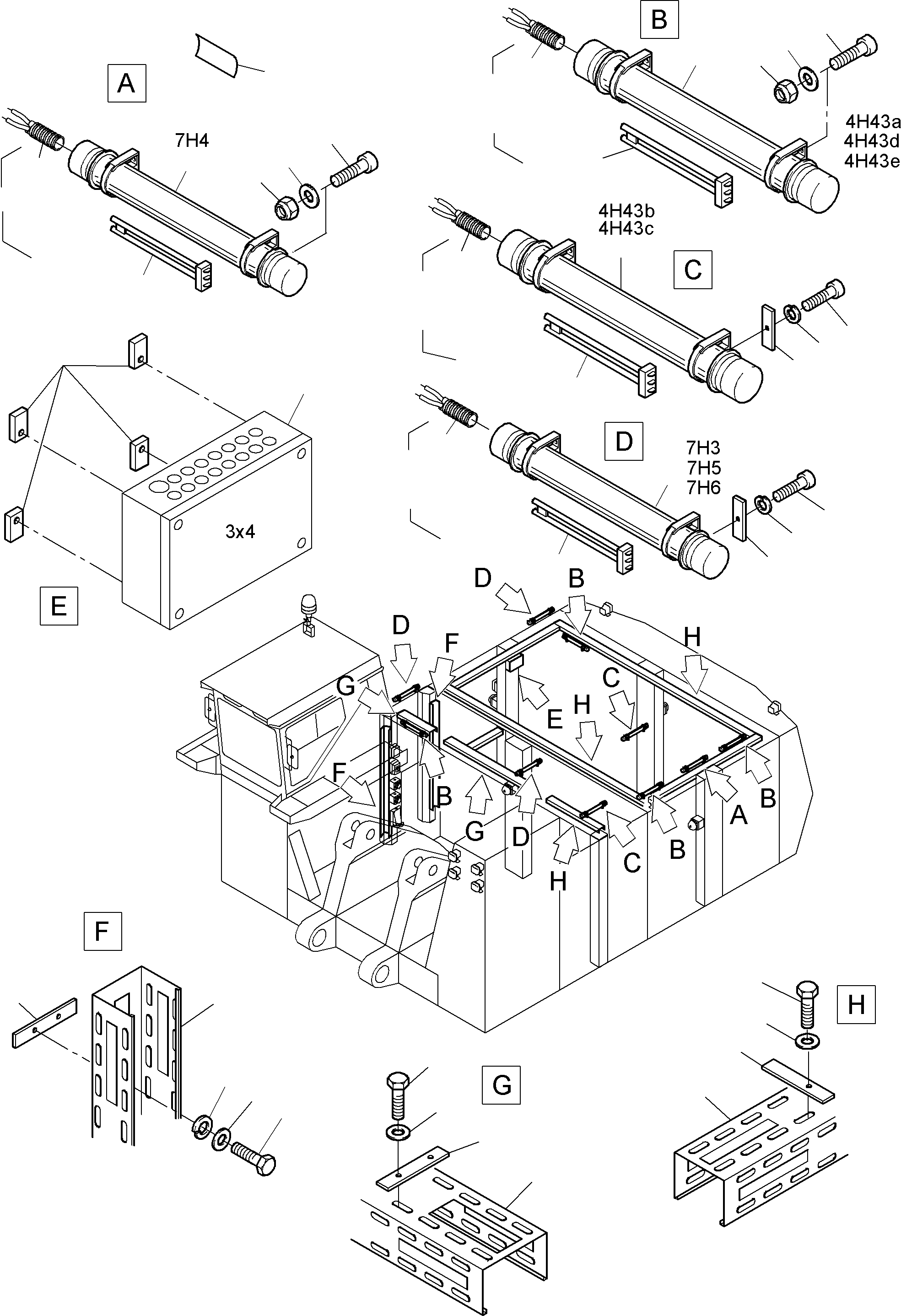 Excavators Mining Komatsu / PC8000-6E S/N 12042(g12042) / Lighting Equipment(612-2105g : 612-2105g)