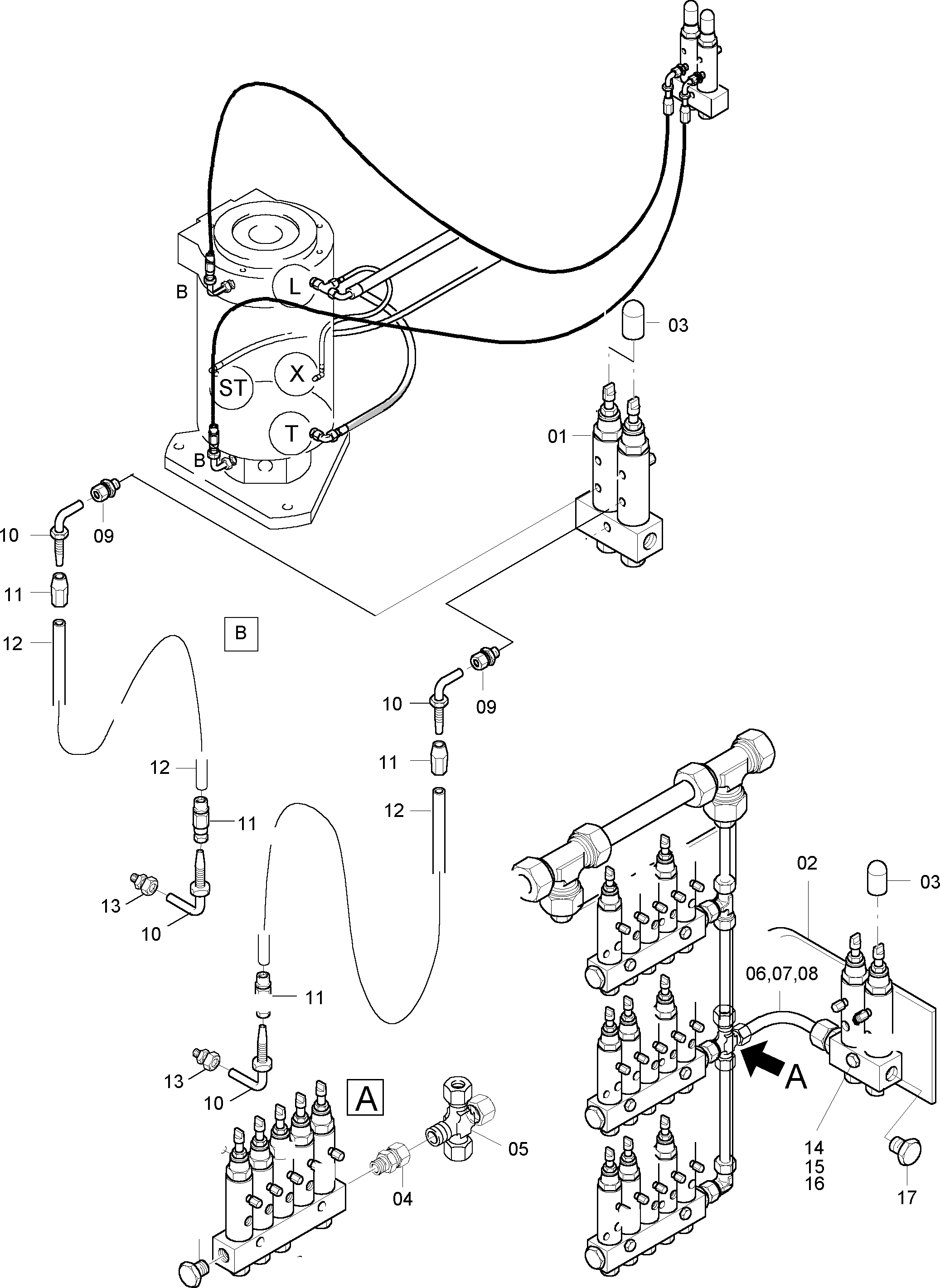 Excavators Mining Komatsu / PC8000-6 S/N 12053(g12053) / Greasing for  Rotary Joint(113-2327a : 113-2327a)