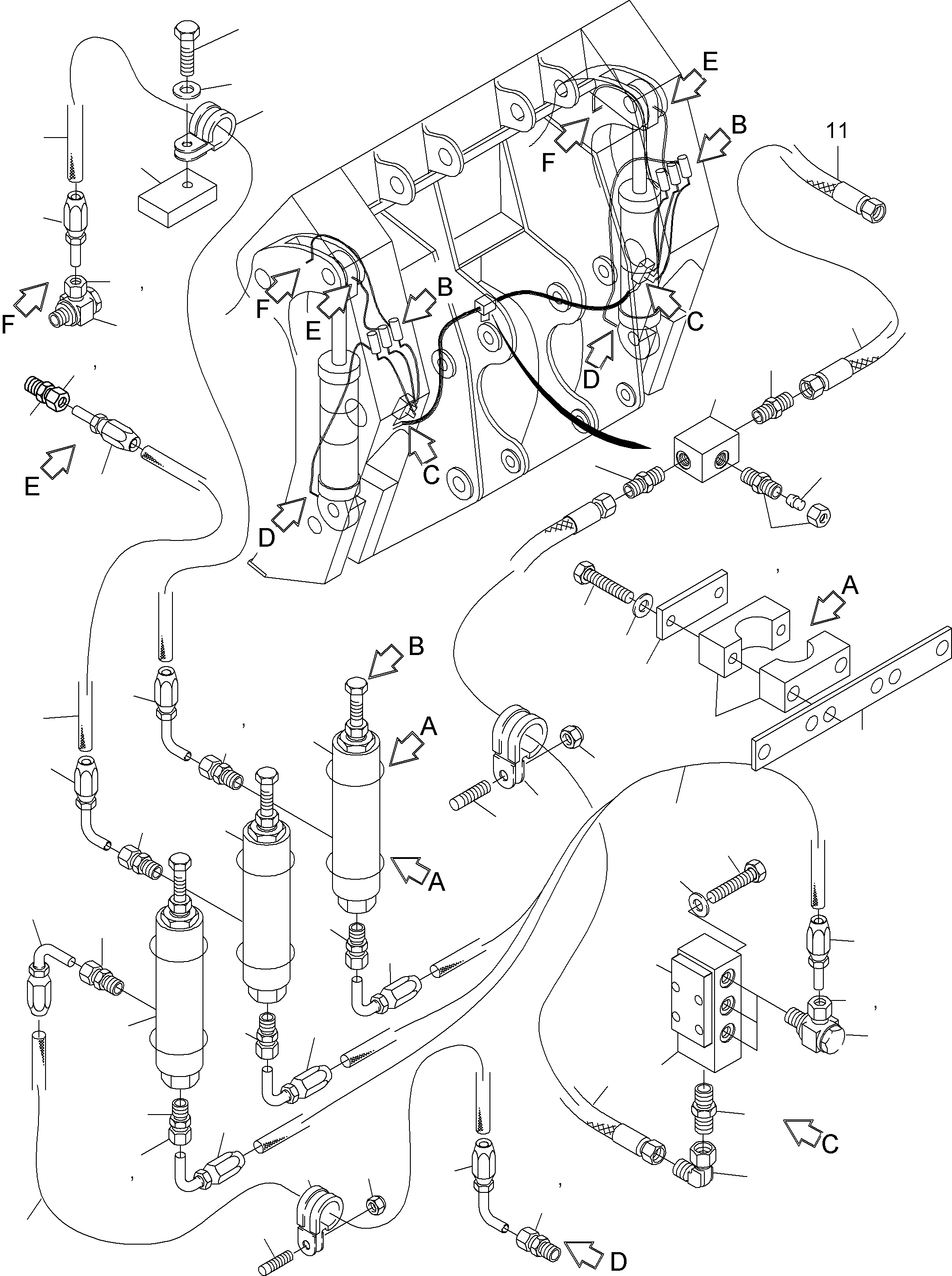 Excavators Mining Komatsu / PC8000-6 S/N 12053(g12053) / Central Lubrication - Bullclam, Standard(113-2350e : 113-2350e)