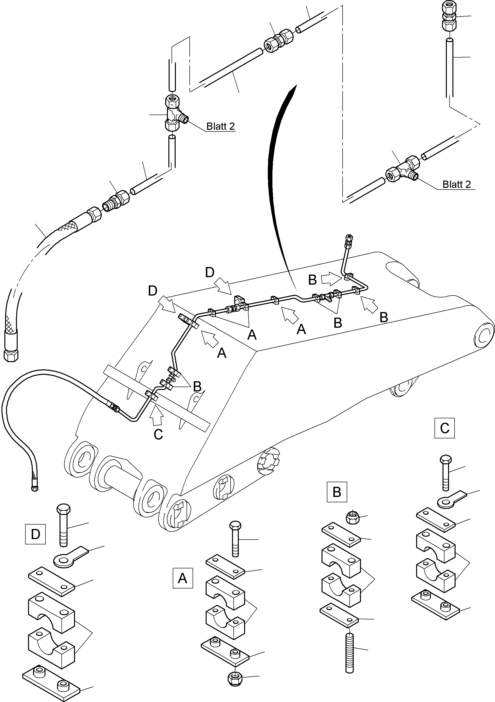 Excavators Mining Komatsu / PC8000-6 S/N 12053(g12053) / Boom - Central Lubrication (BBE)(113-2330b : 113-2330b)