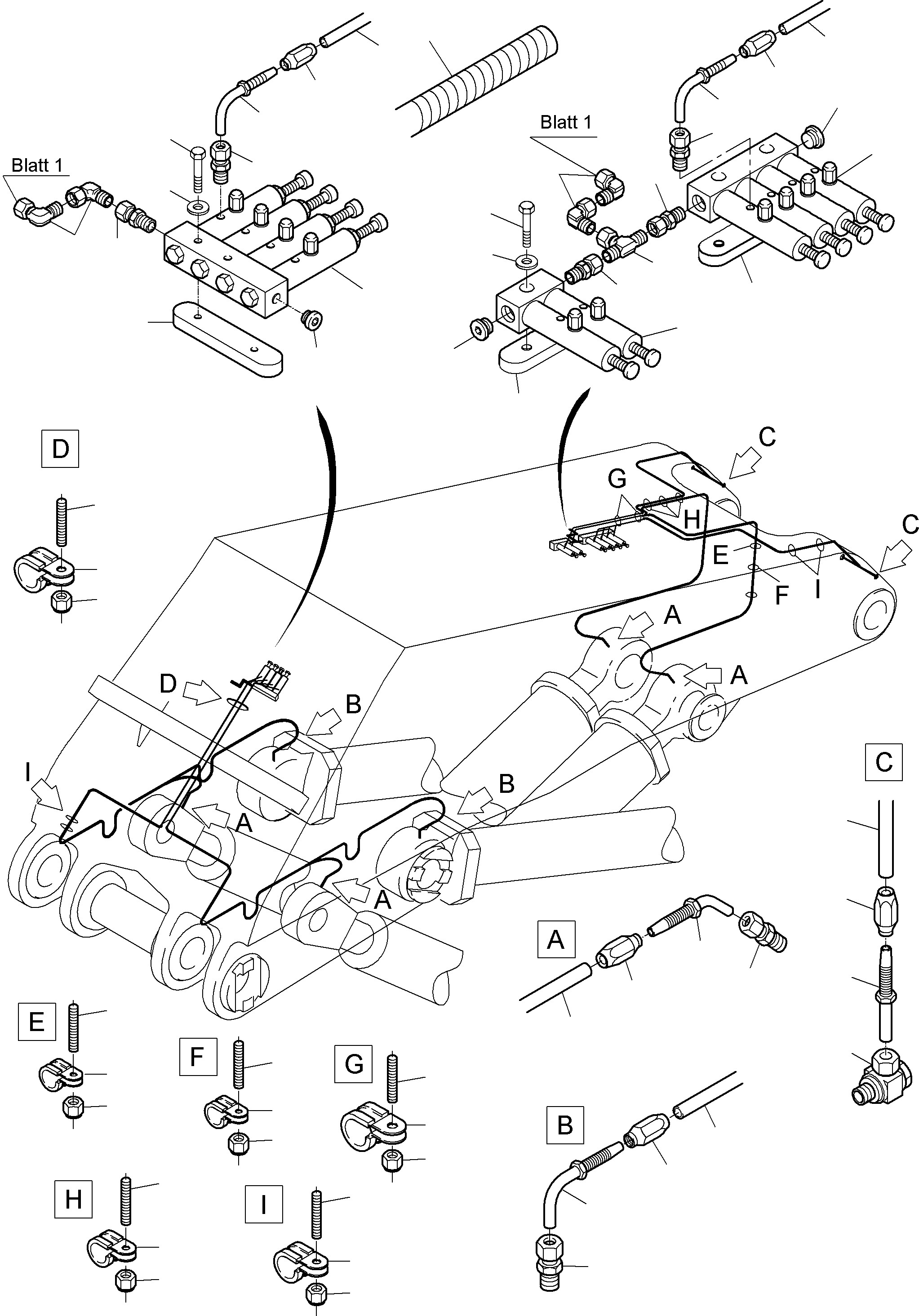Excavators Mining Komatsu / PC8000-6 S/N 12053(g12053) / Boom - Central Lubrication (BBE)(113-2330b : 113-2330b)