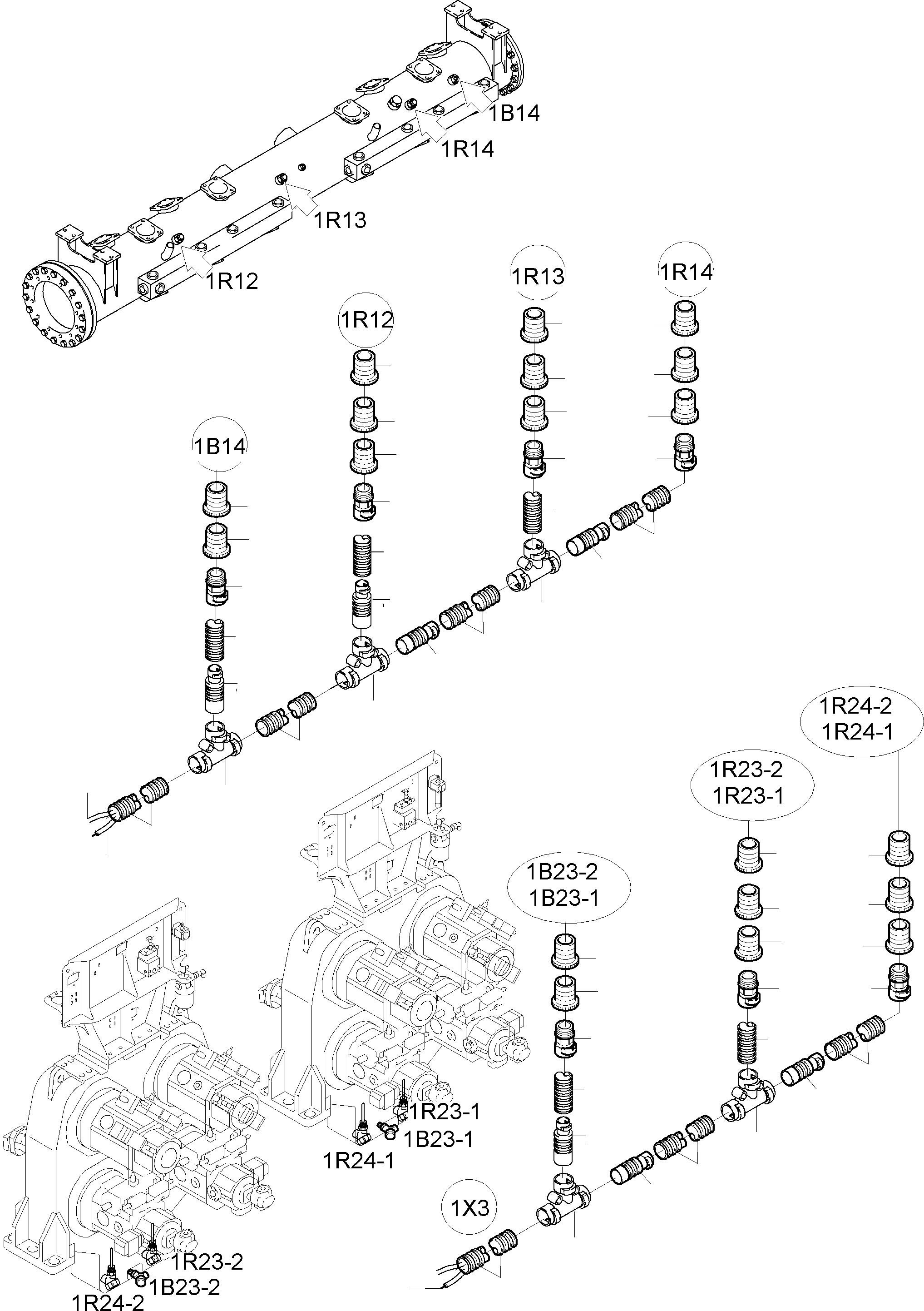 Excavators Mining Komatsu / PC8000-6E S/N 12054(g12054) / Cables-Temperature Conditioning(612-2505a : 612-2505a)