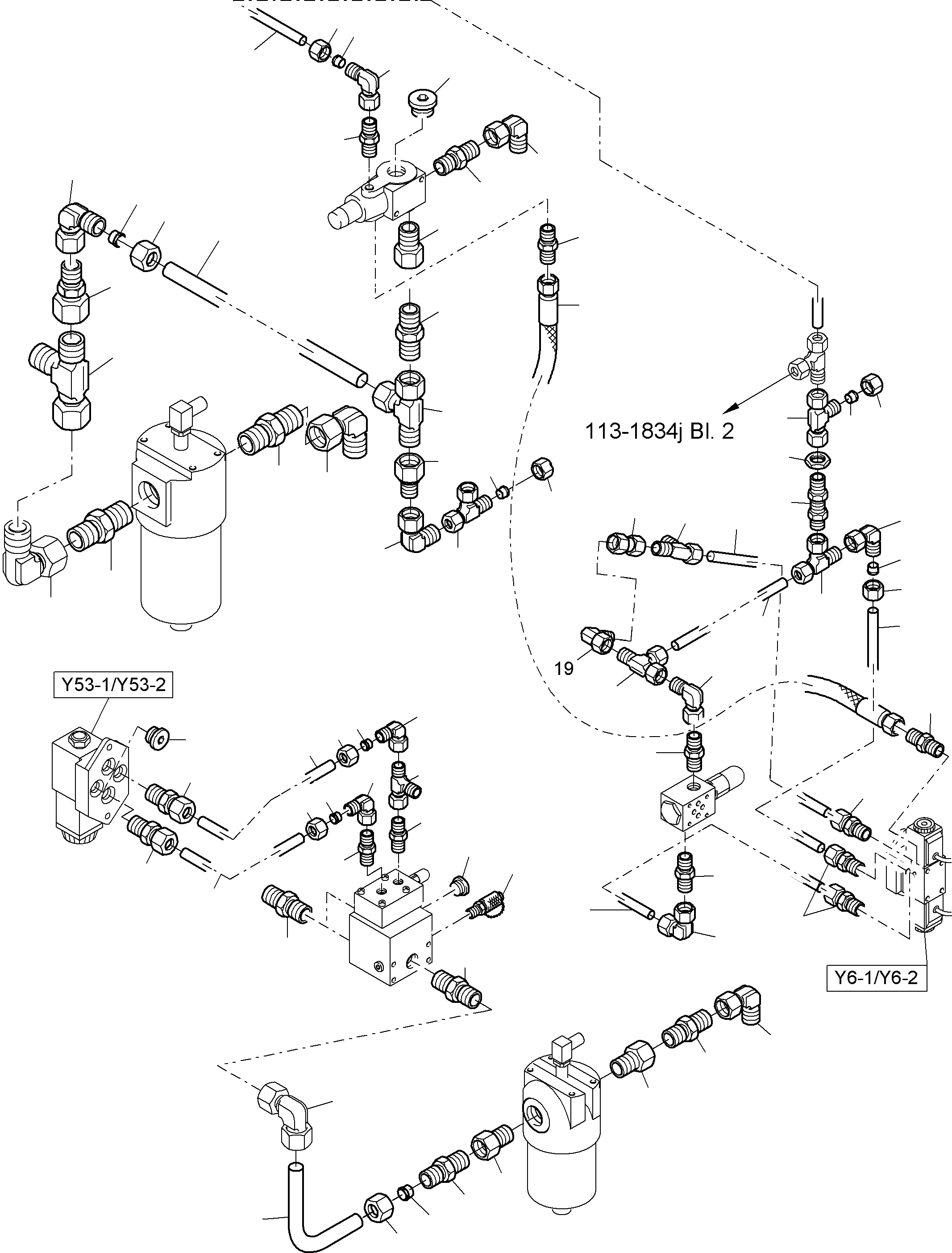 Excavators Mining Komatsu / PC8000-6 S/N 12098(g12098) / Piping - Control- and Filter Plate, PDG(113-1834j : 113-1834j)