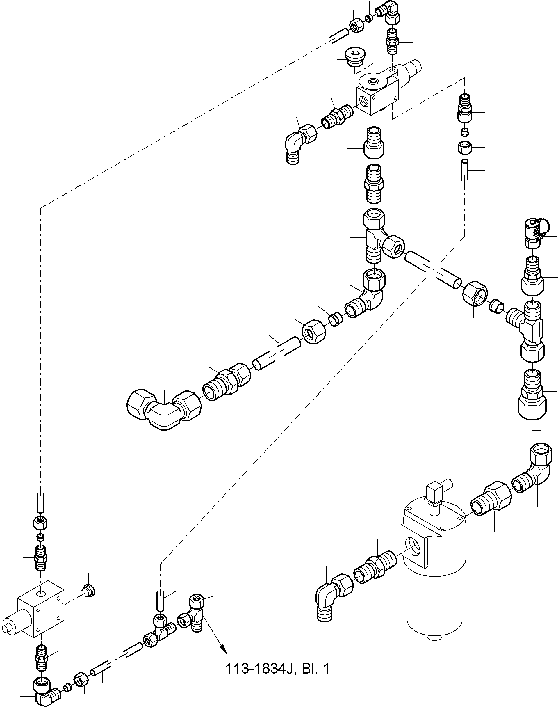 Excavators Mining Komatsu / PC8000-6 S/N 12098(g12098) / Piping - Control- and Filter Plate, PDG(113-1834j : 113-1834j)