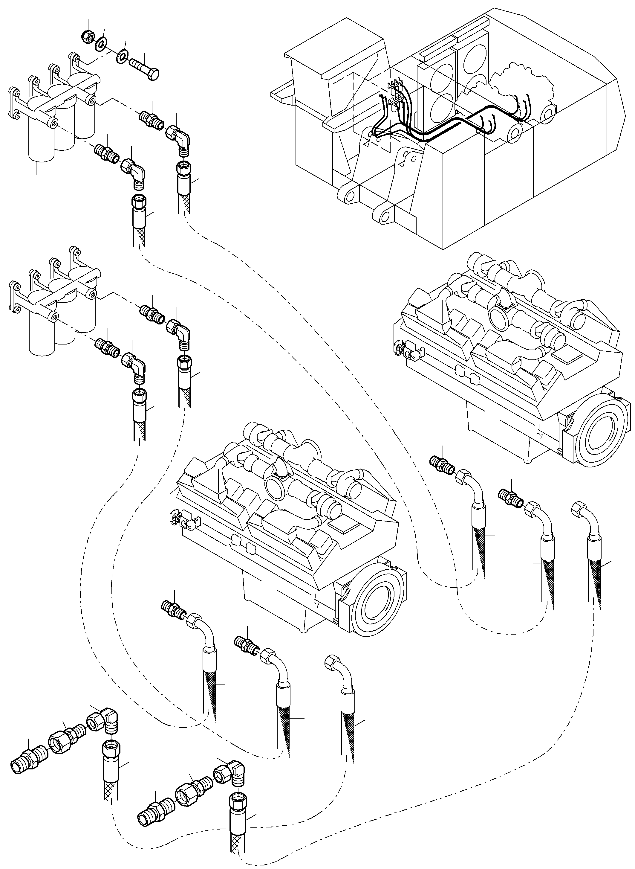 Excavators Mining Komatsu / PC8000-6 S/N 12098(g12098) / Fuel Lines(113-1277d : 113-1277d)