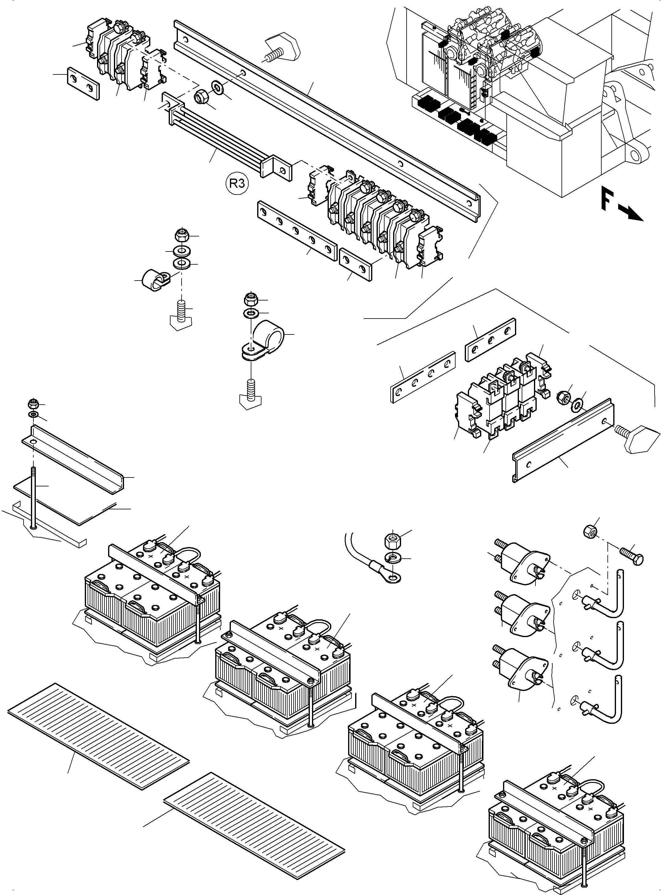 Excavators Mining Komatsu / PC8000-6 S/N 12101(g12101) / Batteries with Cables(113-2230c : 113-2230c)
