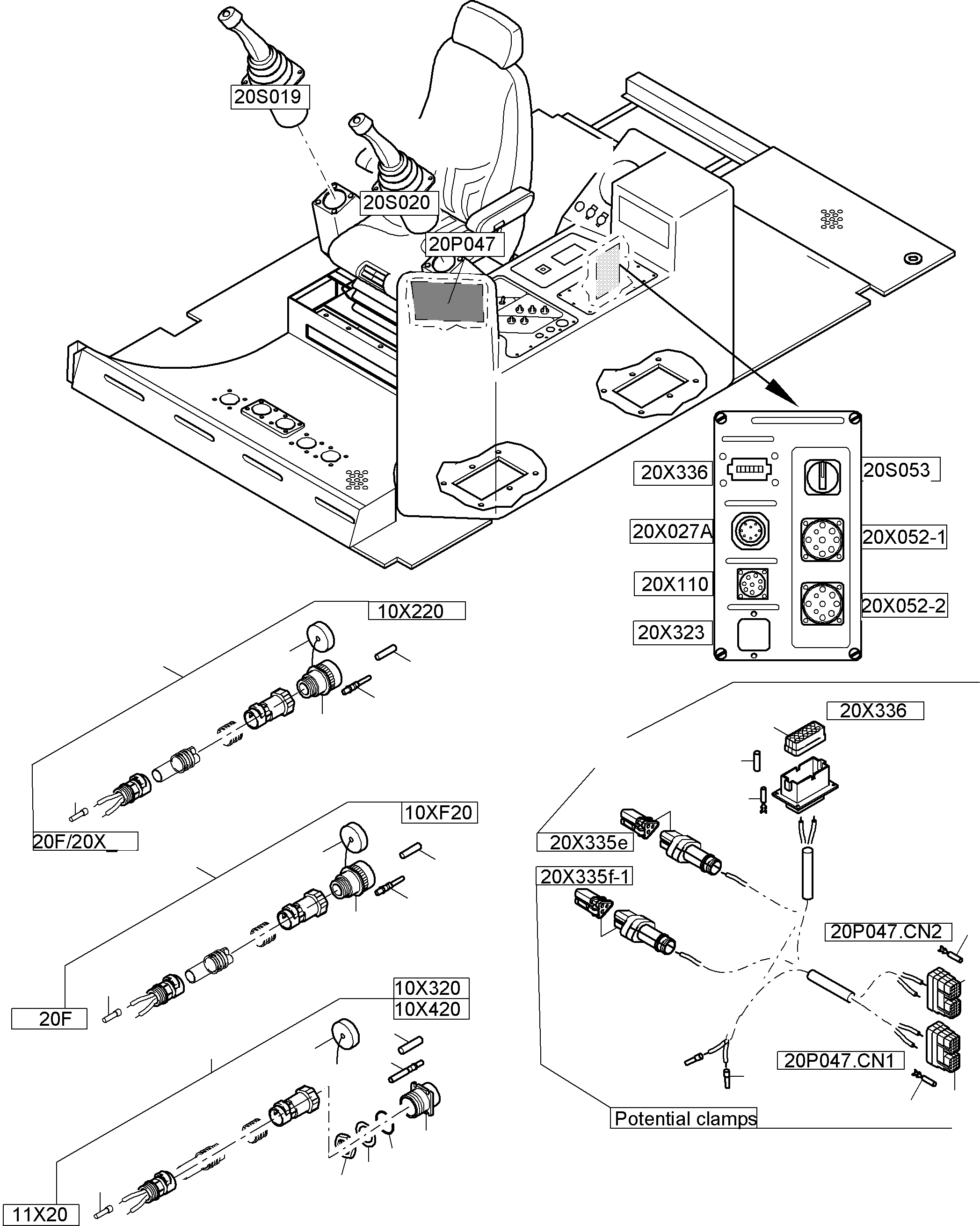 Excavators Mining Komatsu / PC8000-6 S/N 12103(g12103) / Cabin-Harnesses-Electric(113-2221 : 113-2221)