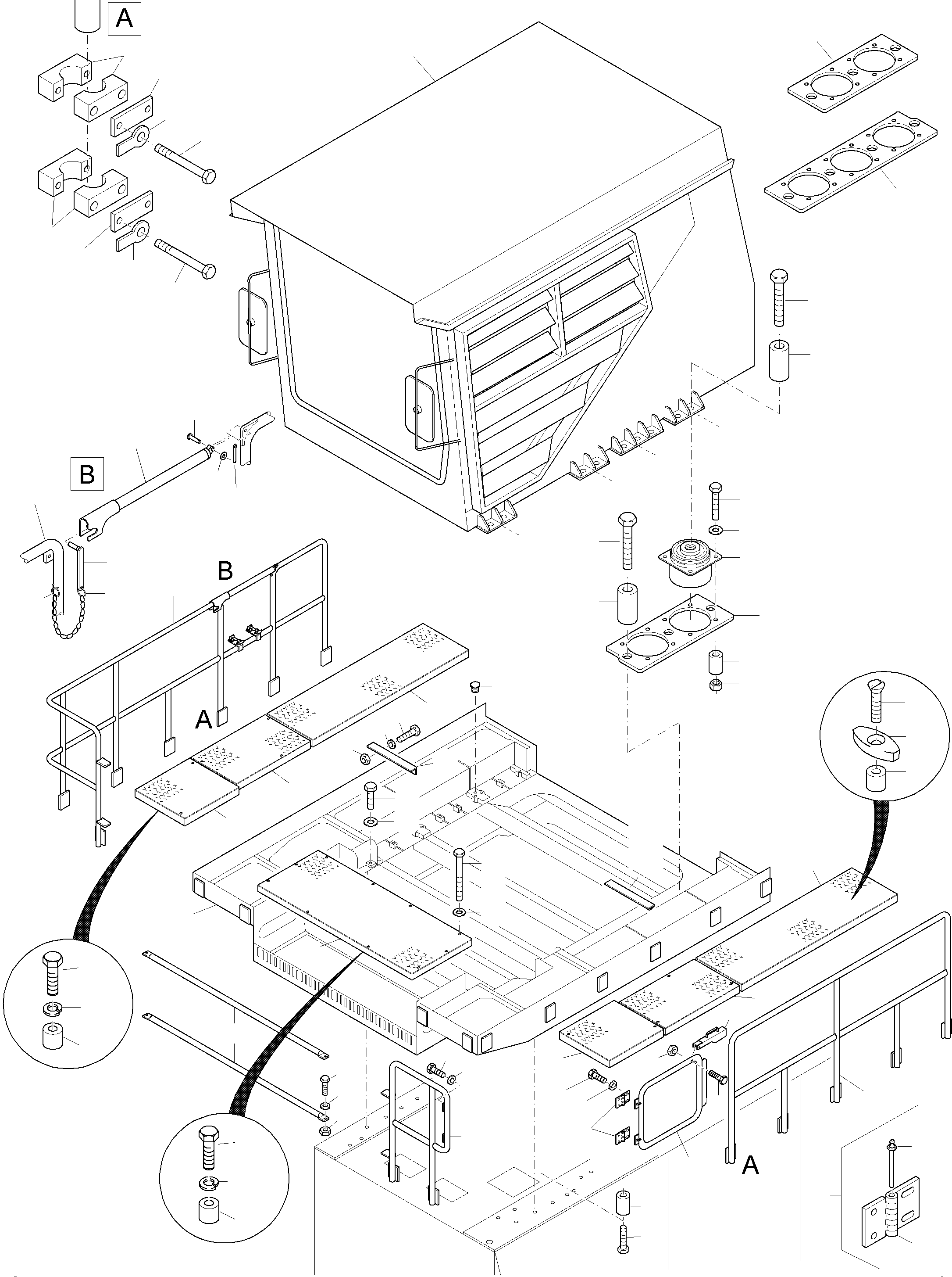 Excavators Mining Komatsu / PC8000-6 S/N 12103(g12103) / Cab Mounting(113-1907c : 113-1907c)