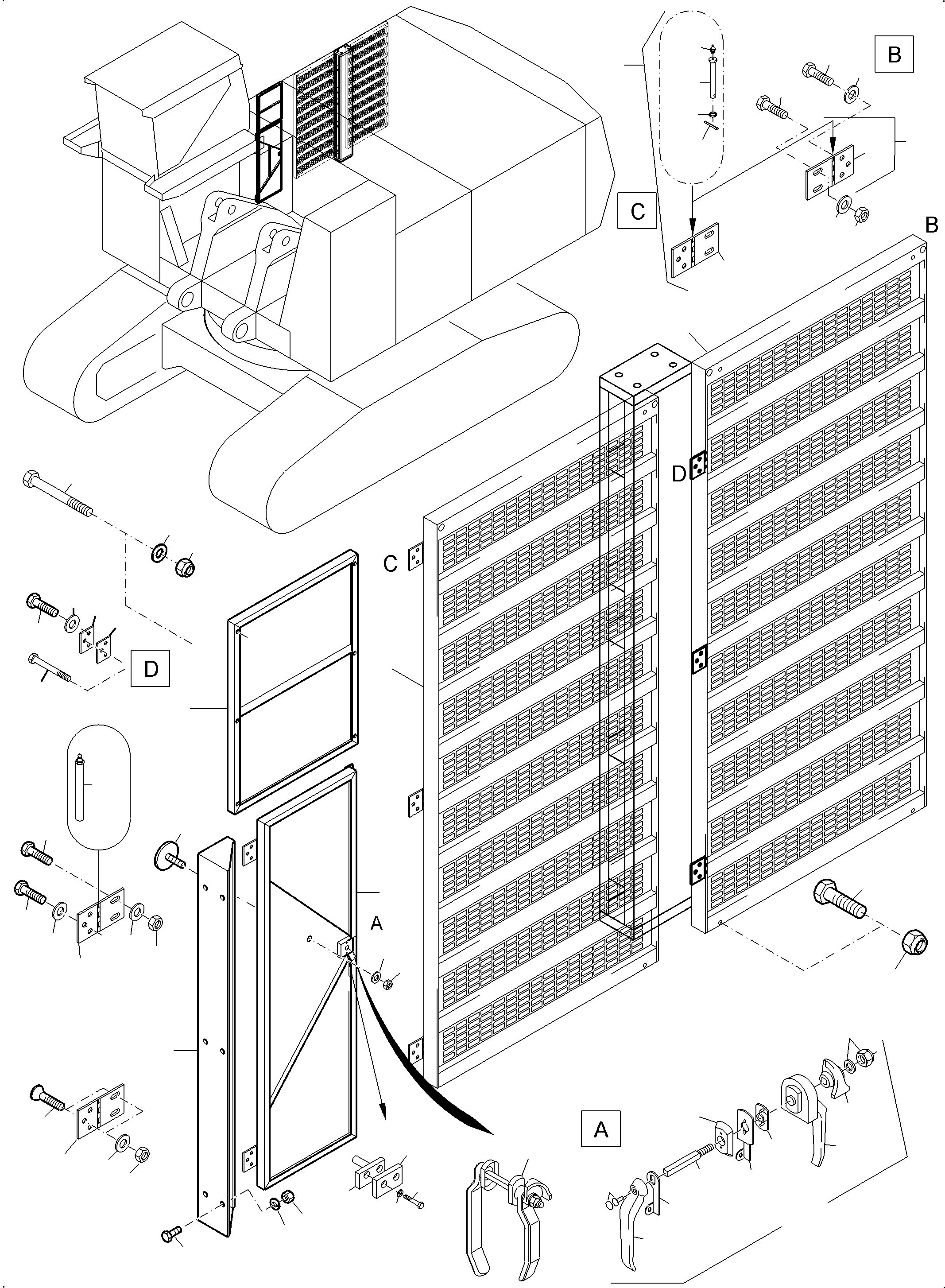 Excavators Mining Komatsu / PC8000-6 S/N 12120(g12120) / Doors - machine covering(113-1064b : 113-1064b)