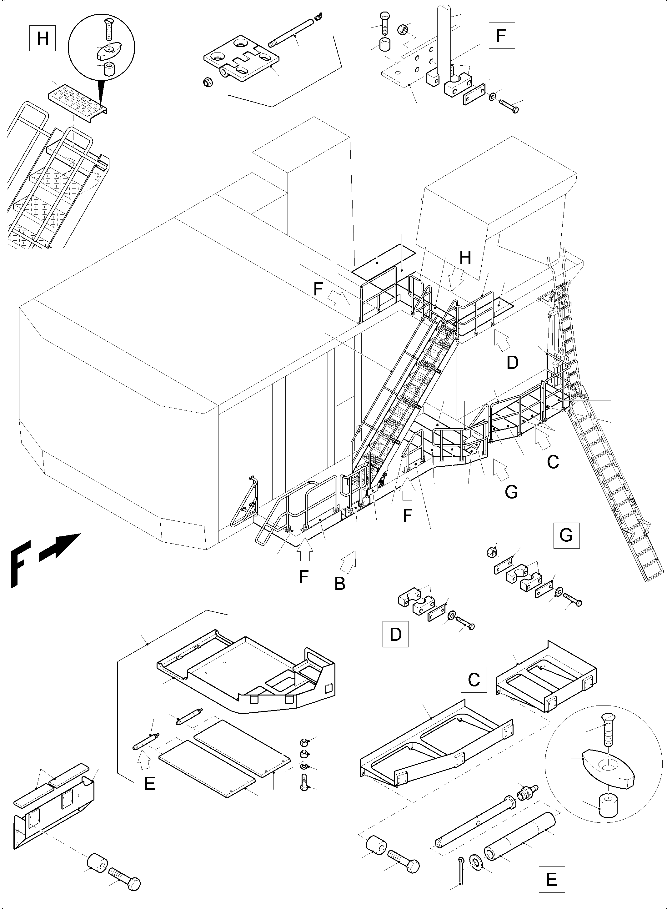 Excavators Mining Komatsu / PC8000-6 S/N 12120(g12120) / Rail and Steps(113-1023a : 113-1023a)