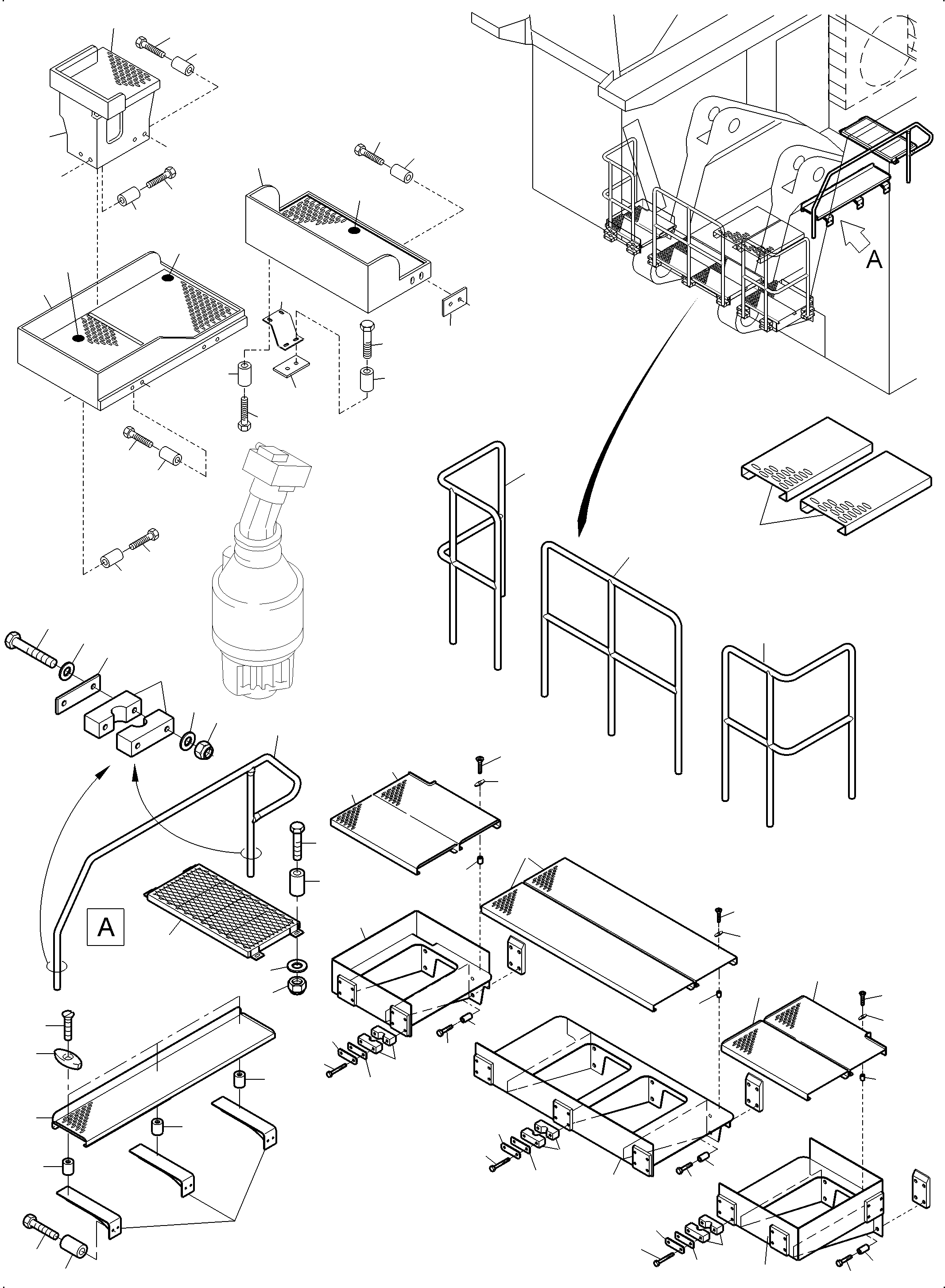 Excavators Mining Komatsu / PC8000-6 S/N 12120(g12120) / Rail and Steps(113-1023a : 113-1023a)
