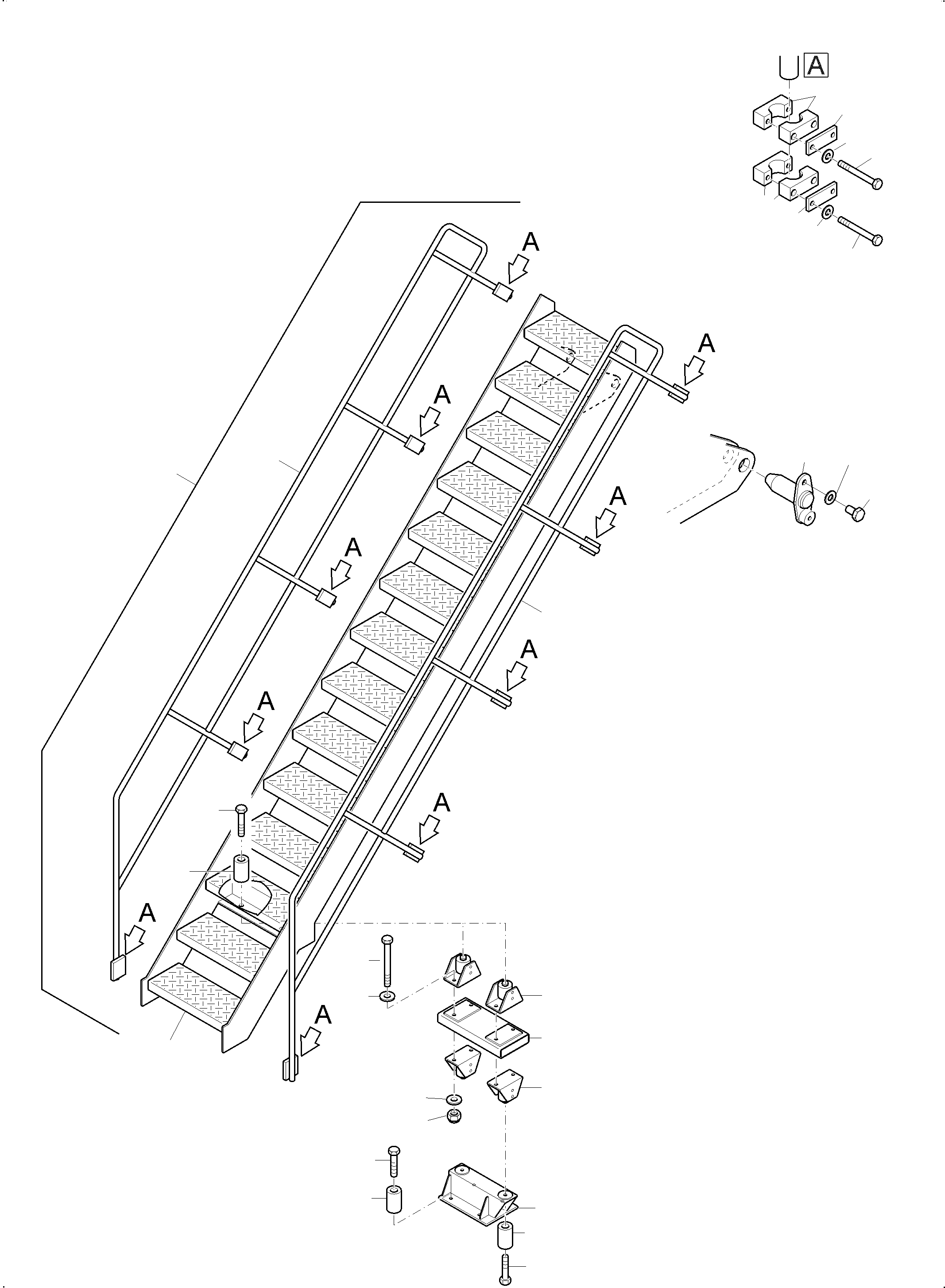 Excavators Mining Komatsu / PC8000-6 S/N 12120(g12120) / Rail and Steps(113-1023a : 113-1023a)