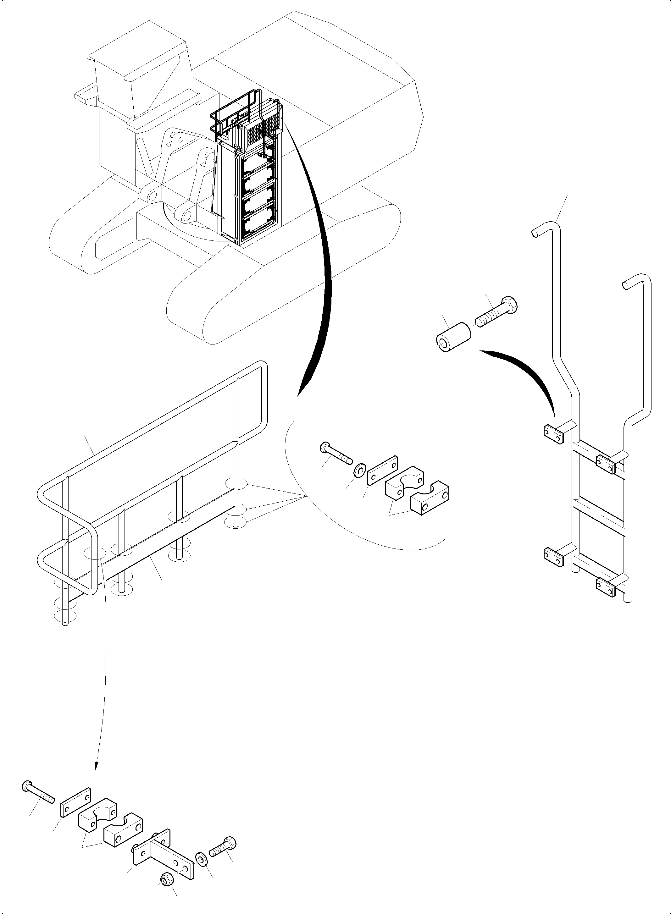 Excavators Mining Komatsu / PC8000-6 S/N 12120(g12120) / Rail and Steps(113-1023a : 113-1023a)