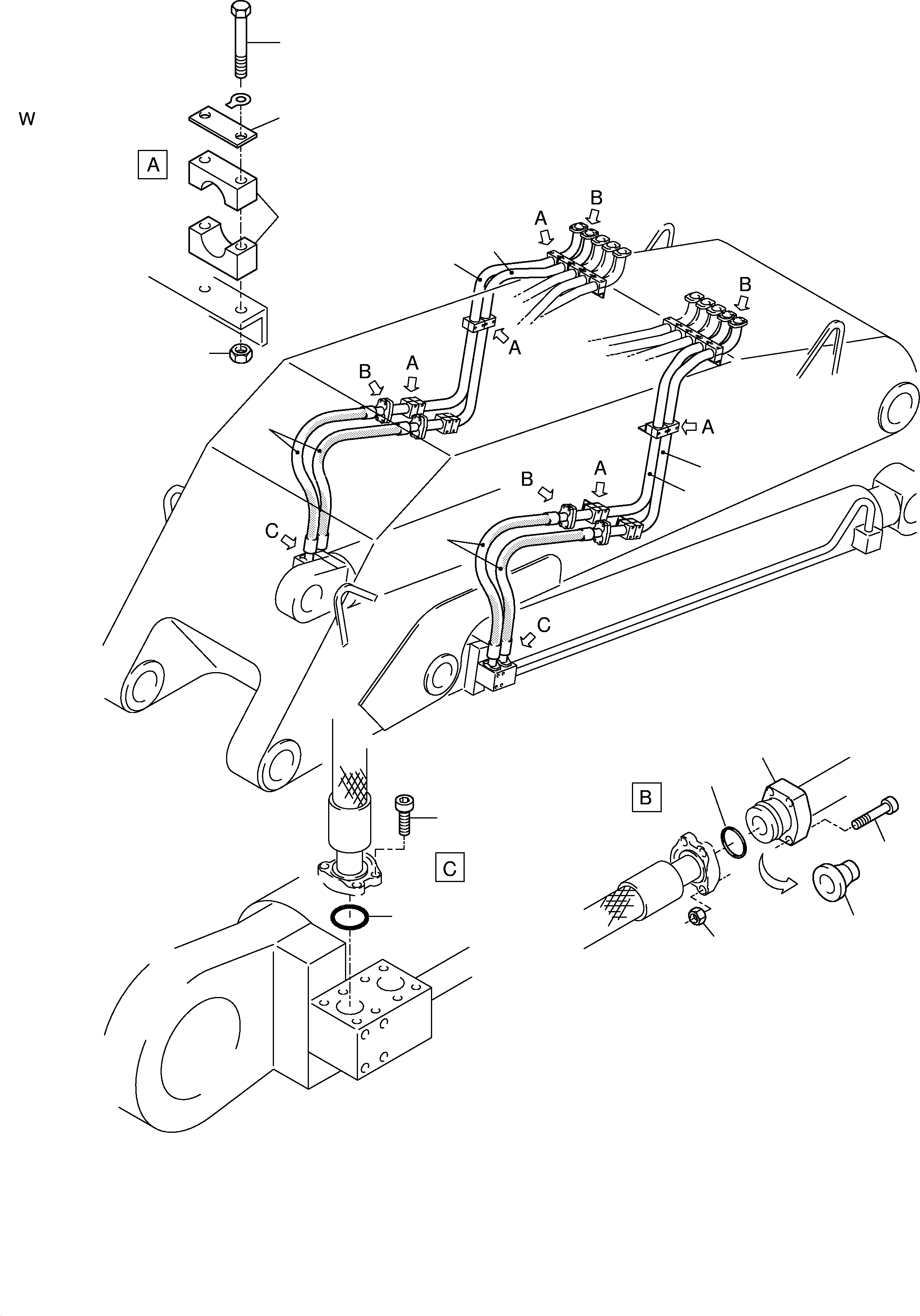 Komatsu parts book diagram for H455S S/N 15005: BULLCLAM BUCKET BOOM