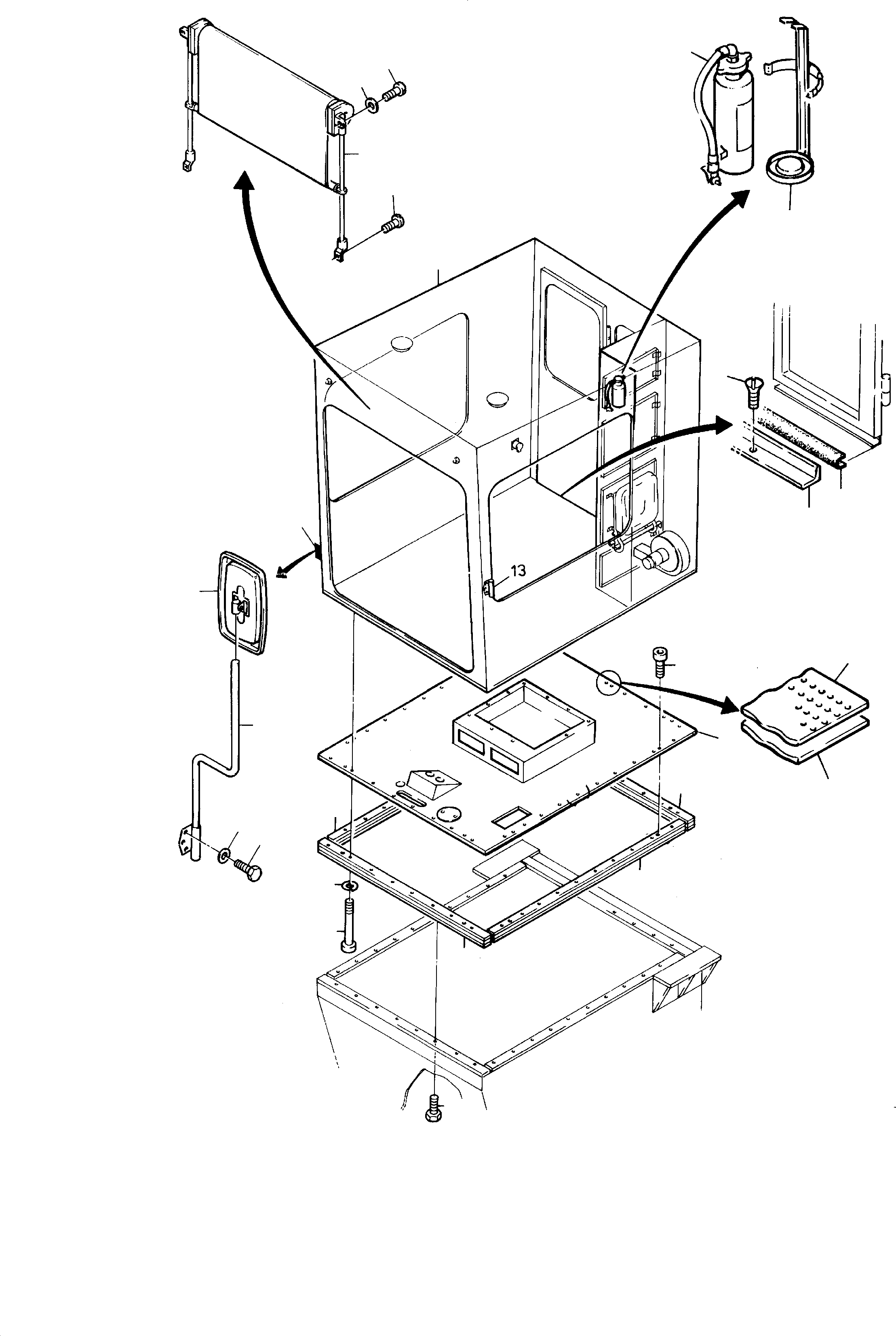Komatsu parts book diagram for H455S S/N 15005: OPERATOR'S CAB ARR.