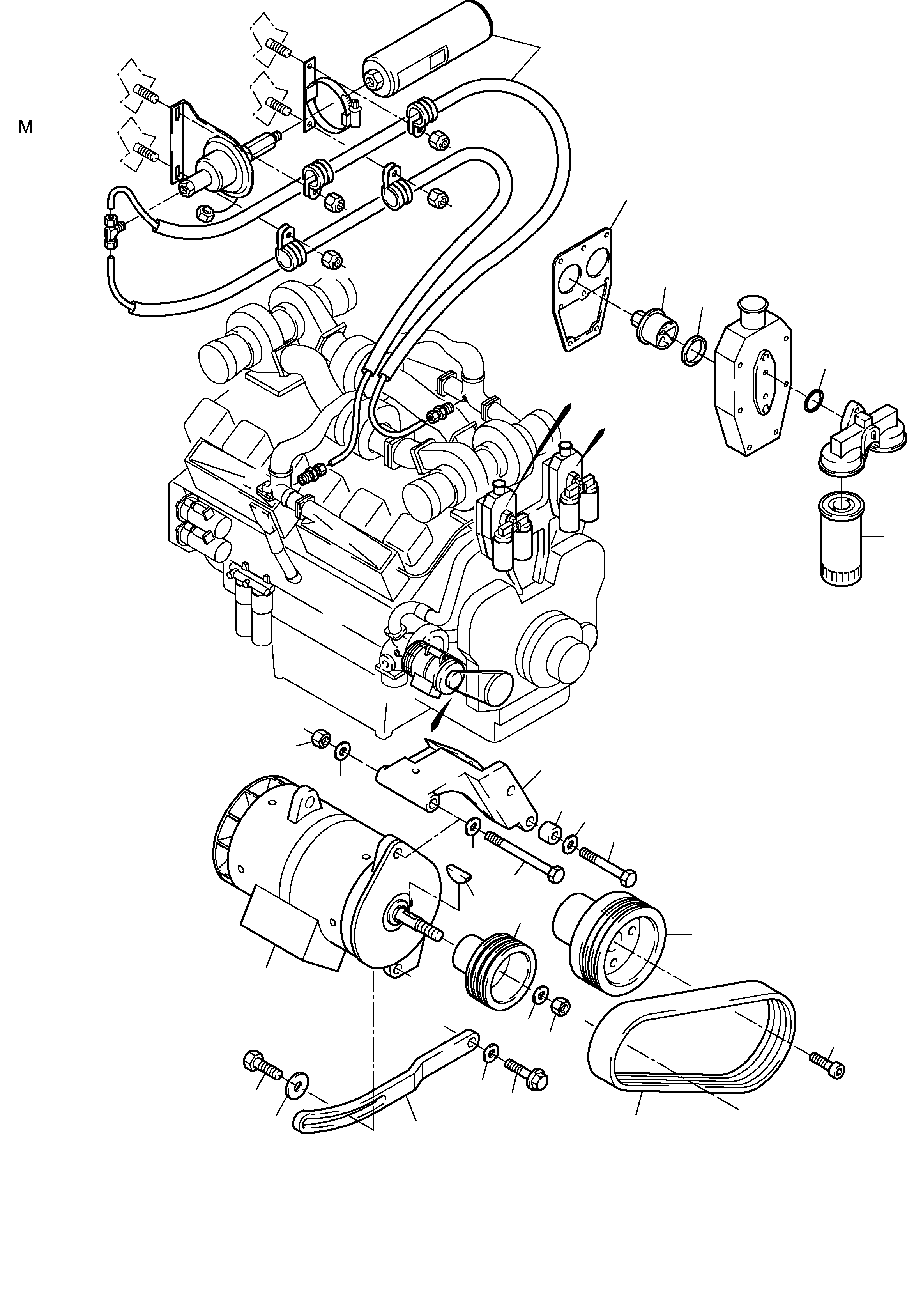 Komatsu parts book diagram for H455S S/N 15005: DIESEL ENGINE