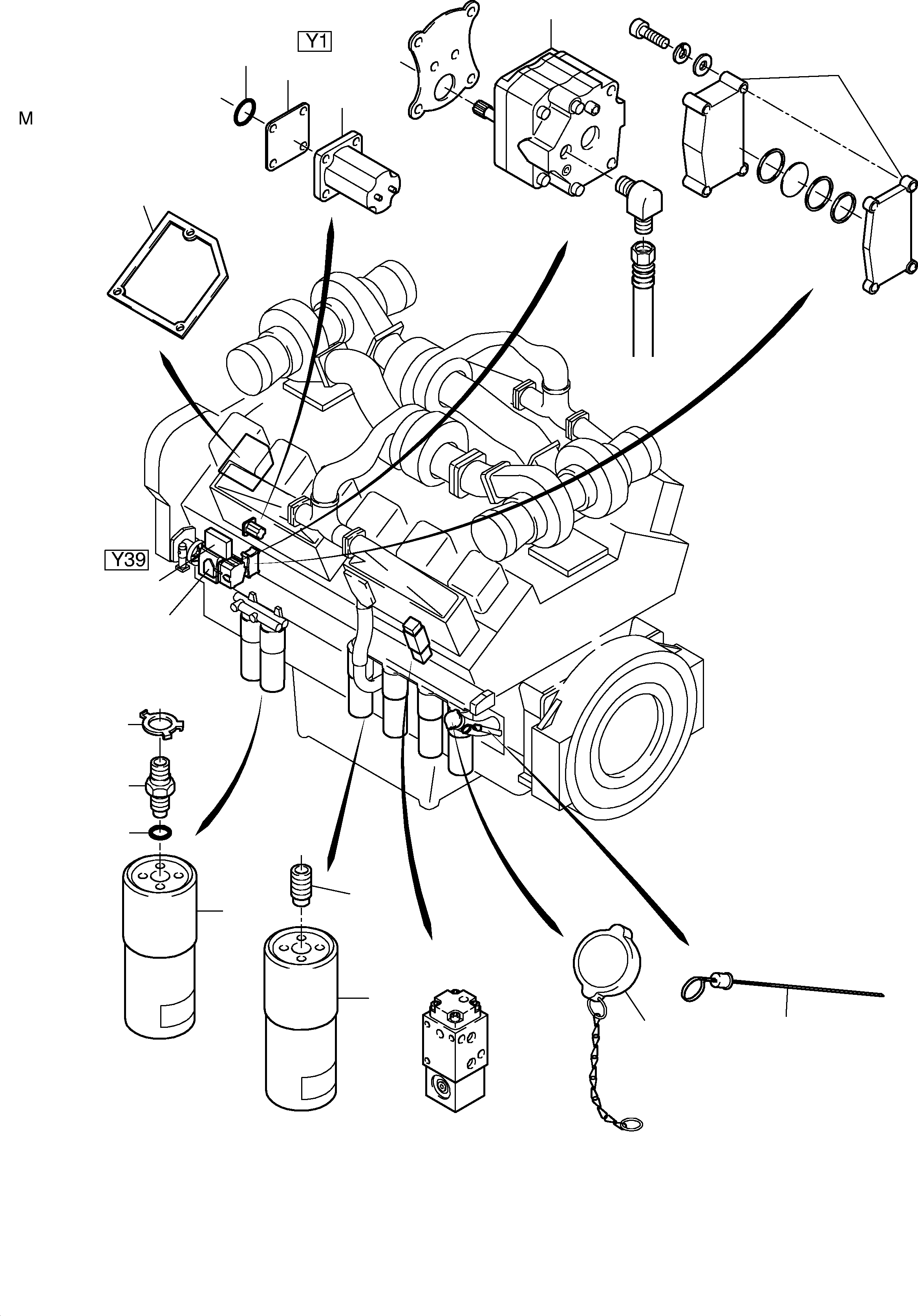Komatsu parts book diagram for H455S S/N 15005: DIESEL ENGINE