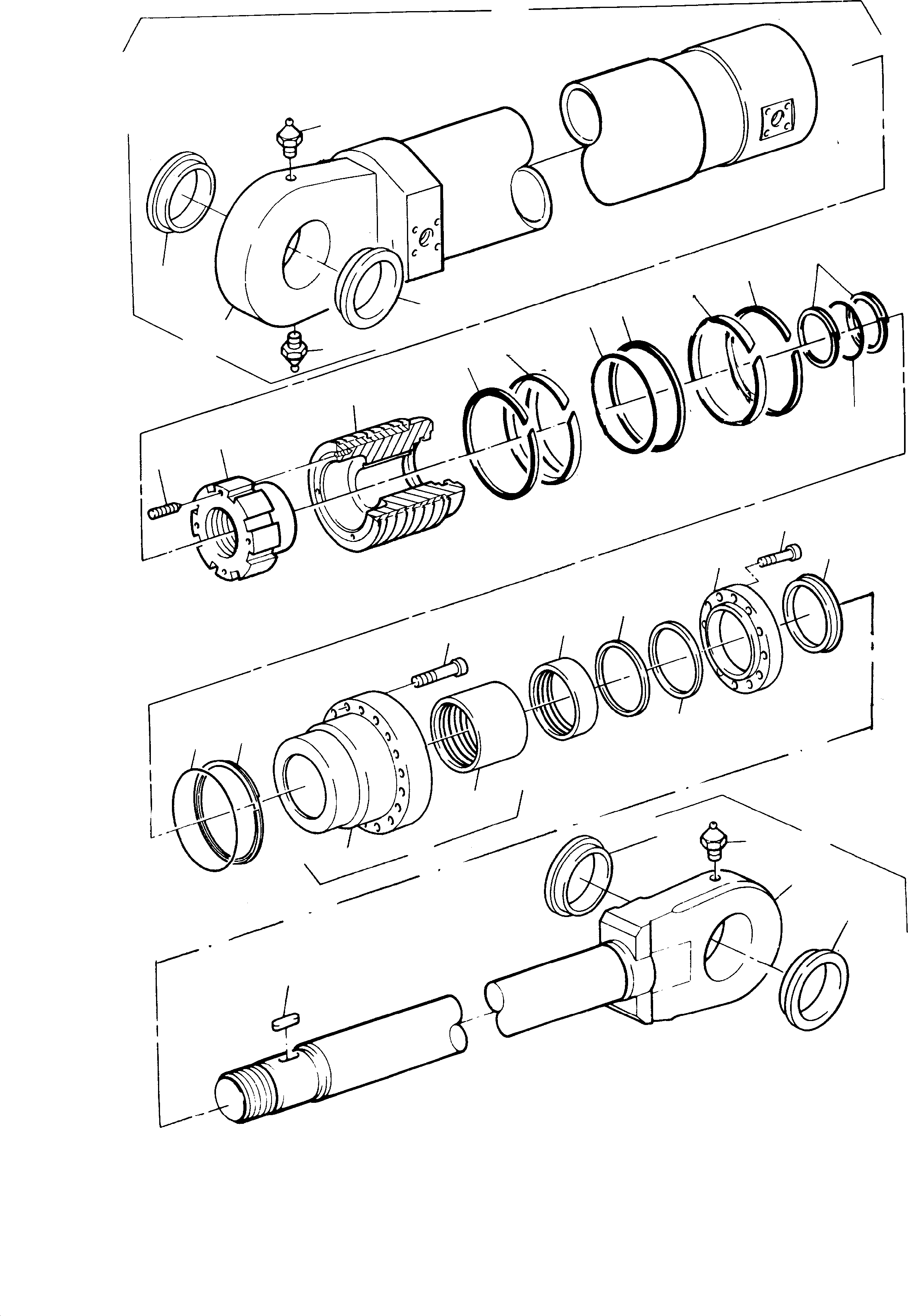 Komatsu parts book diagram for H455S S/N 15005: HYDRAULIC CYLINDER