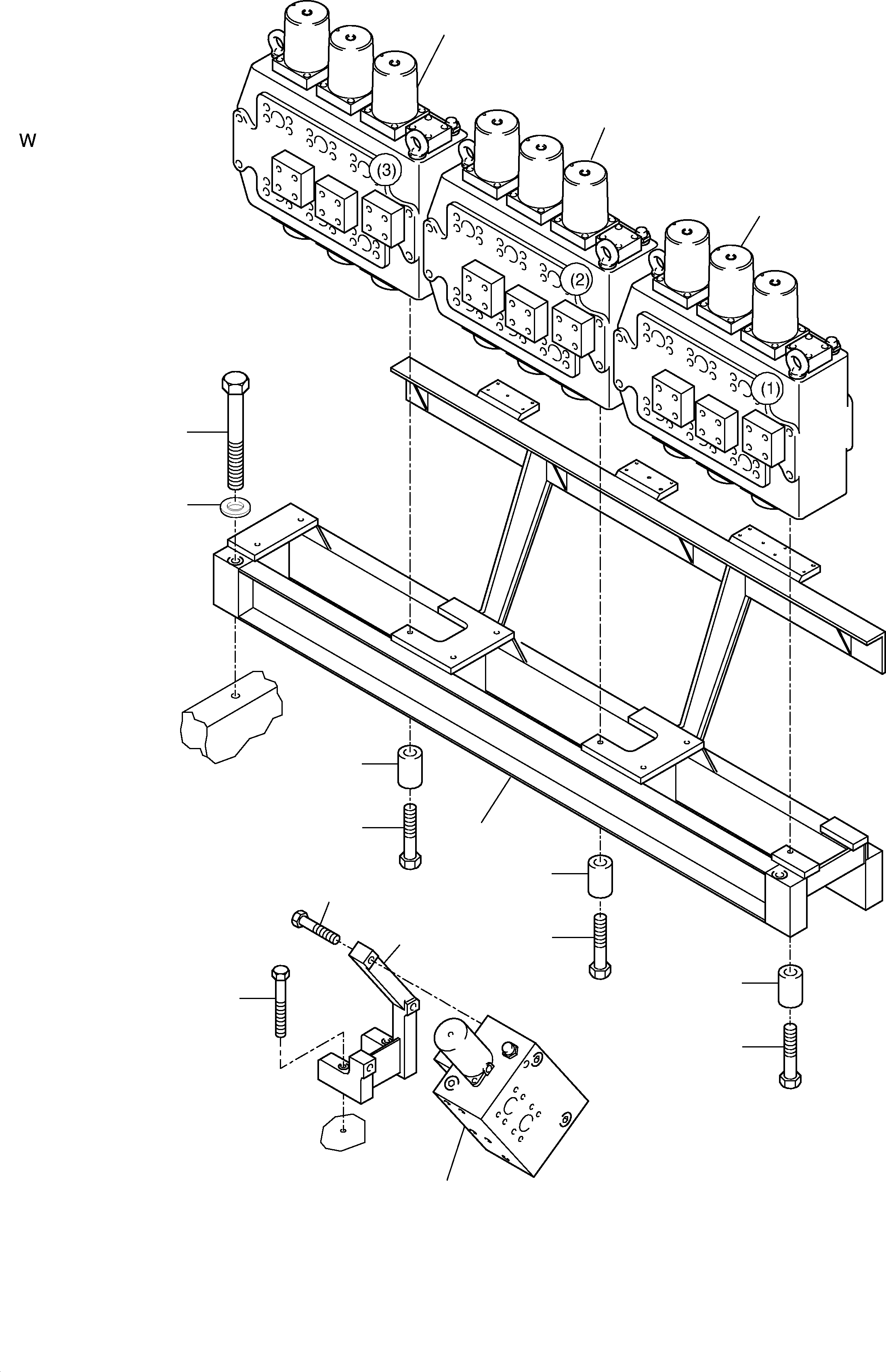 Komatsu parts book diagram for H455S S/N 15005: SUPPORT, CONTROL UNIT