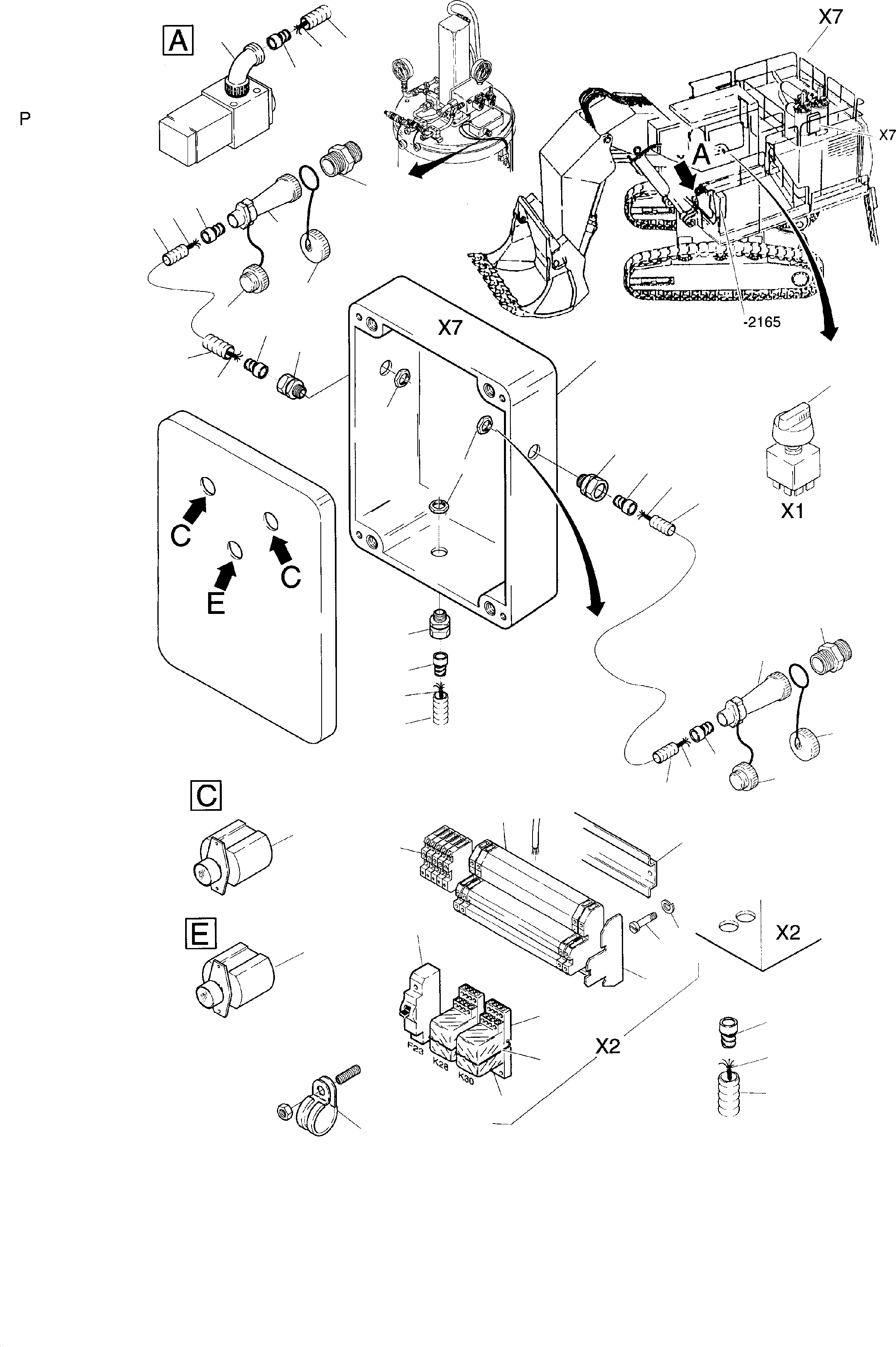 Komatsu parts book diagram for H455S S/N 15005: ELECTR. PARTS