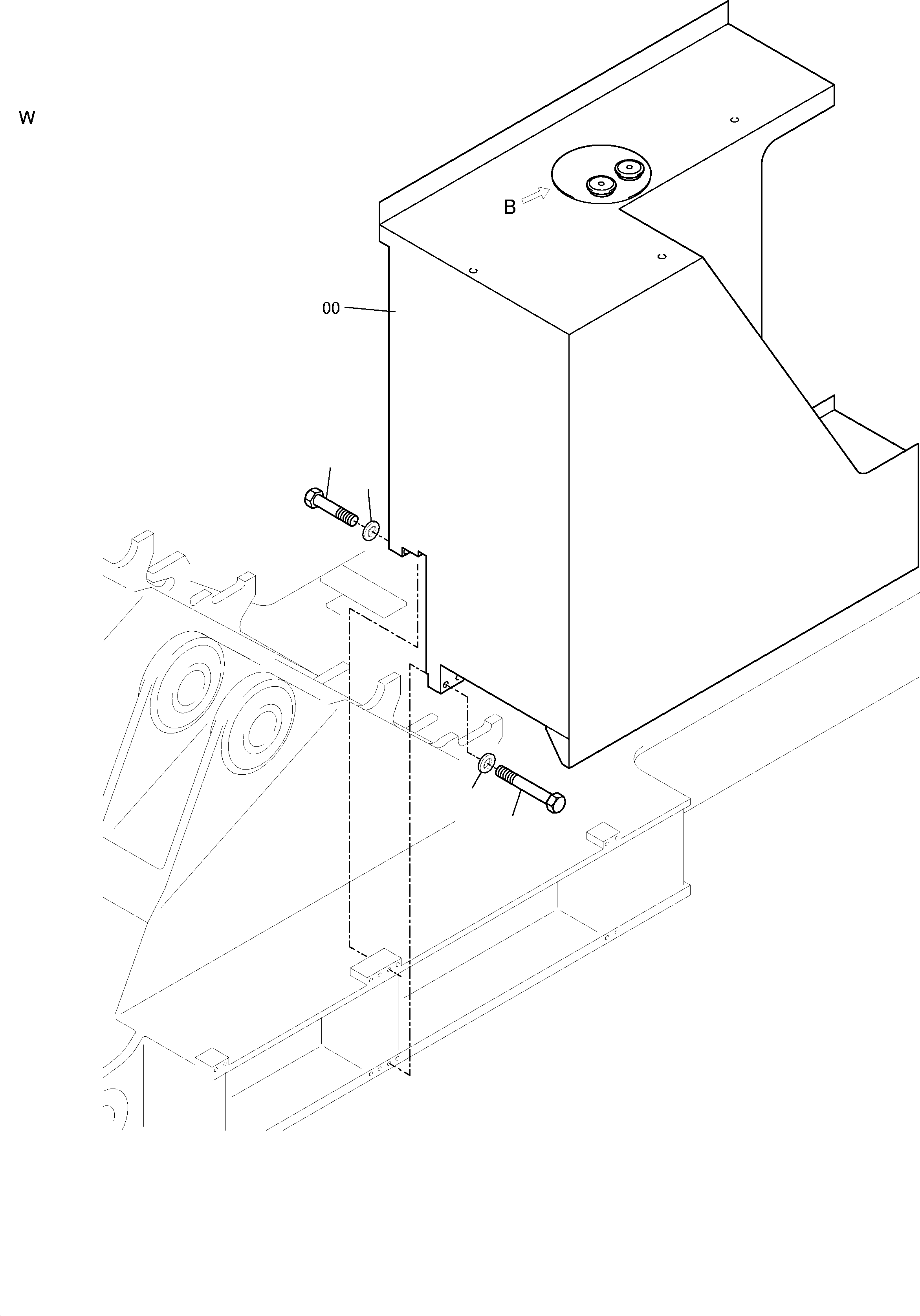 Komatsu parts book diagram for H455S S/N 15005: FUEL TANK
