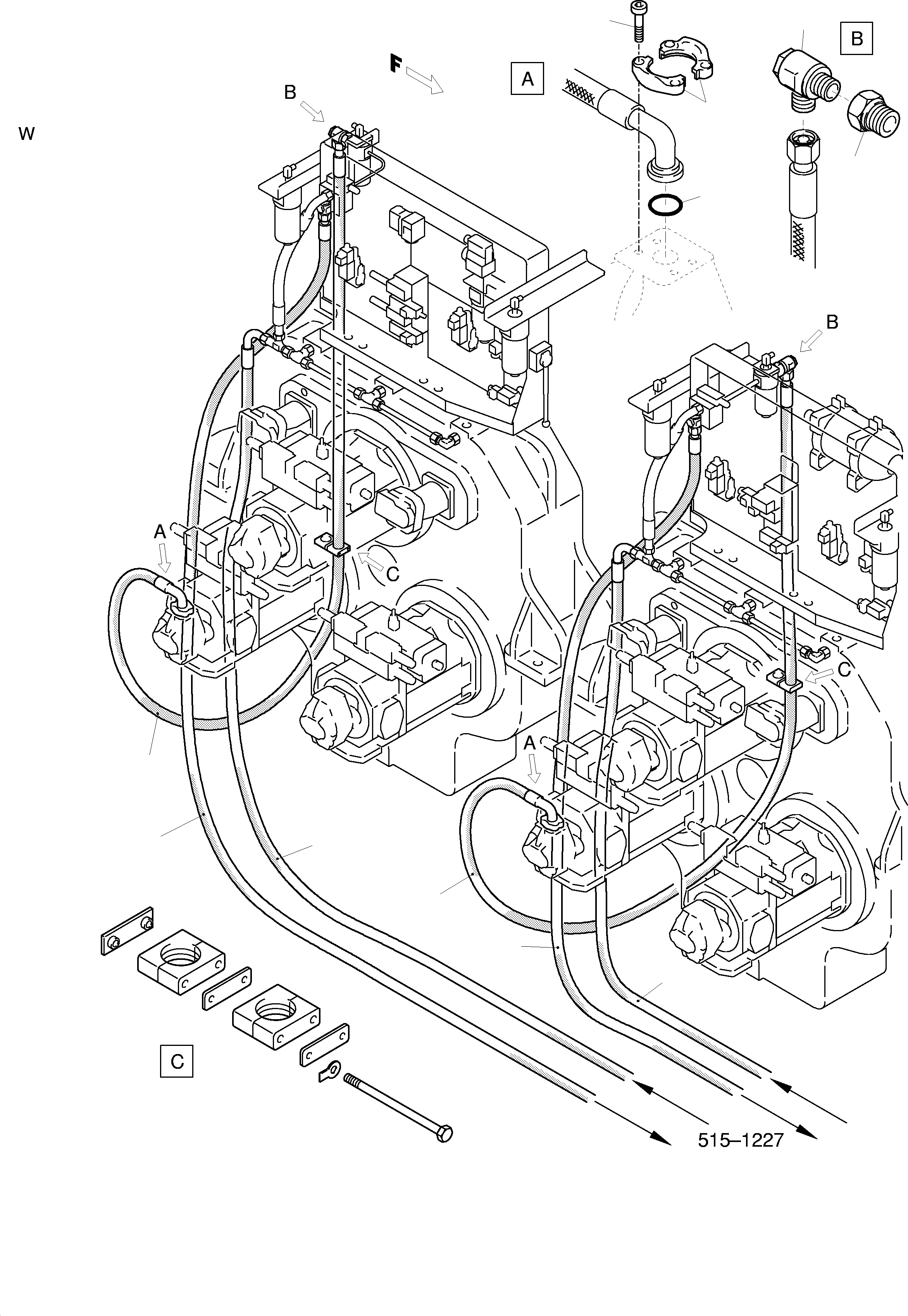 Komatsu parts book diagram for H455S S/N 15005: COOLING - DISTRIBUTOR GEAR (PUMP)