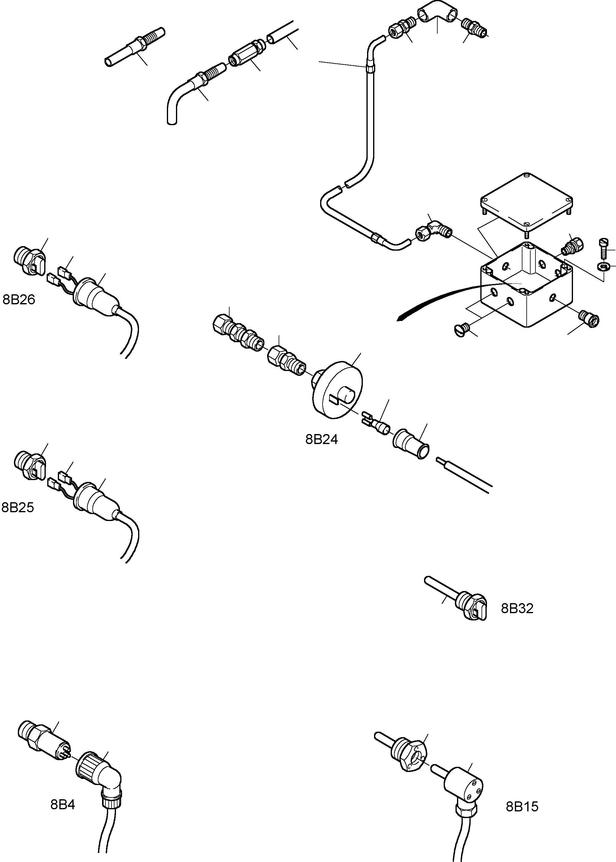Komatsu parts book diagram for H455S S/N 15005: CABLES - OIL TANK