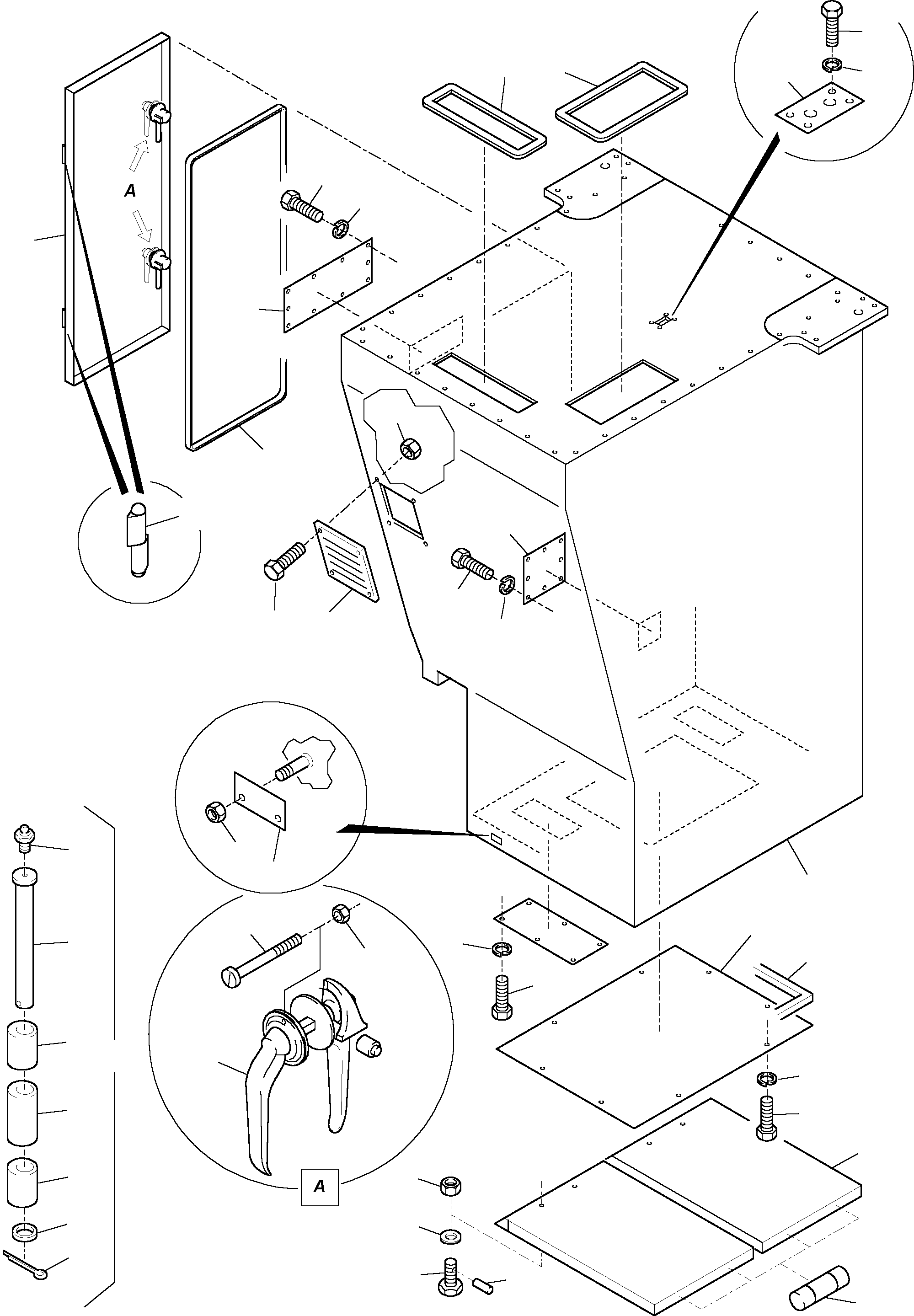 Komatsu parts book diagram for H455S S/N 15005: CAB SUPPORT, MOUNTING