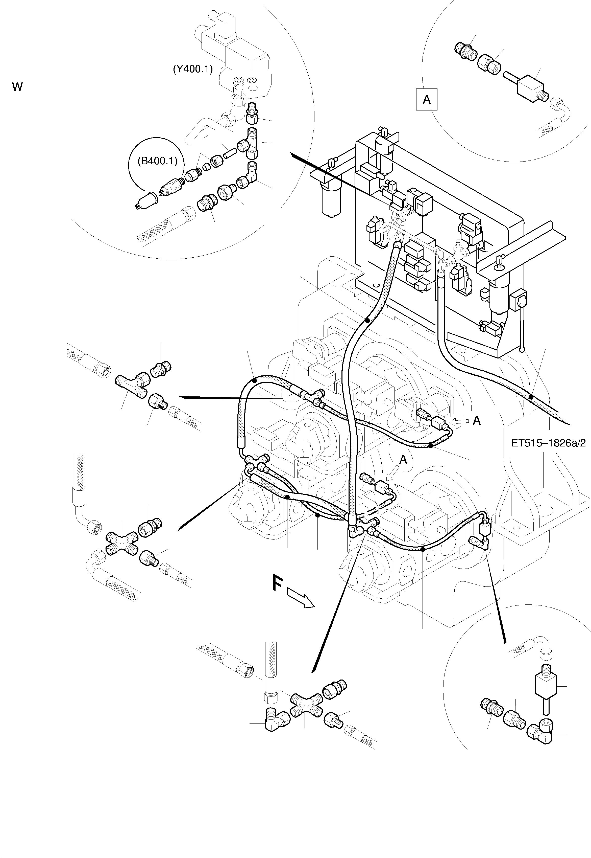 Komatsu parts book diagram for H455S S/N 15005: MAIN PUMP CONTROL