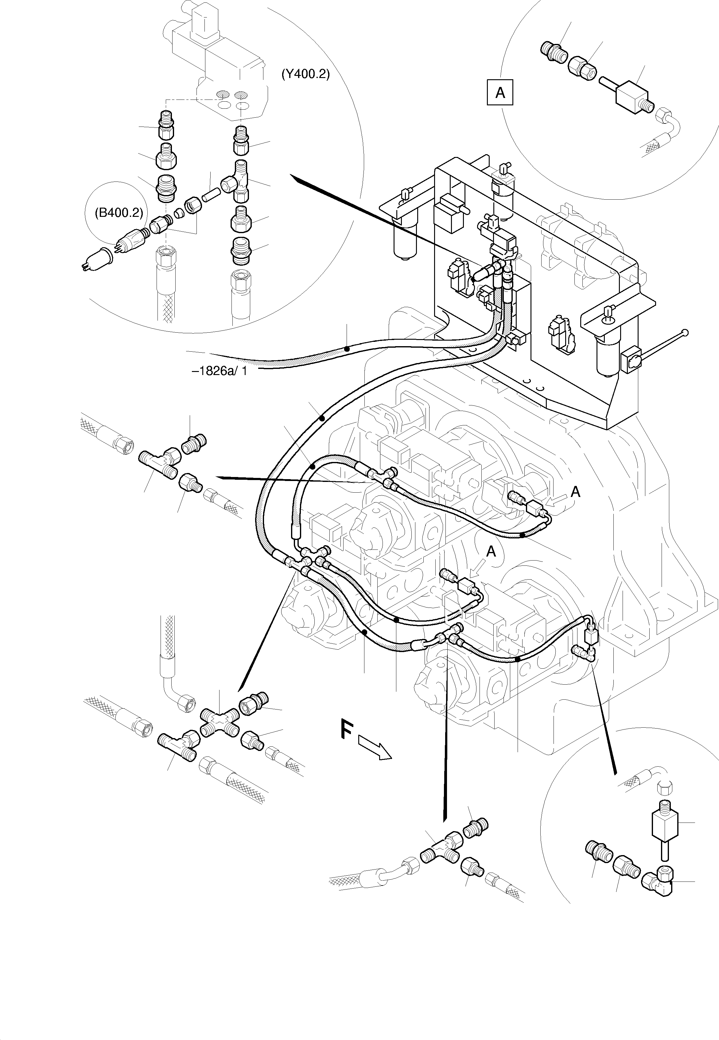 Komatsu parts book diagram for H455S S/N 15005: MAIN PUMP CONTROL