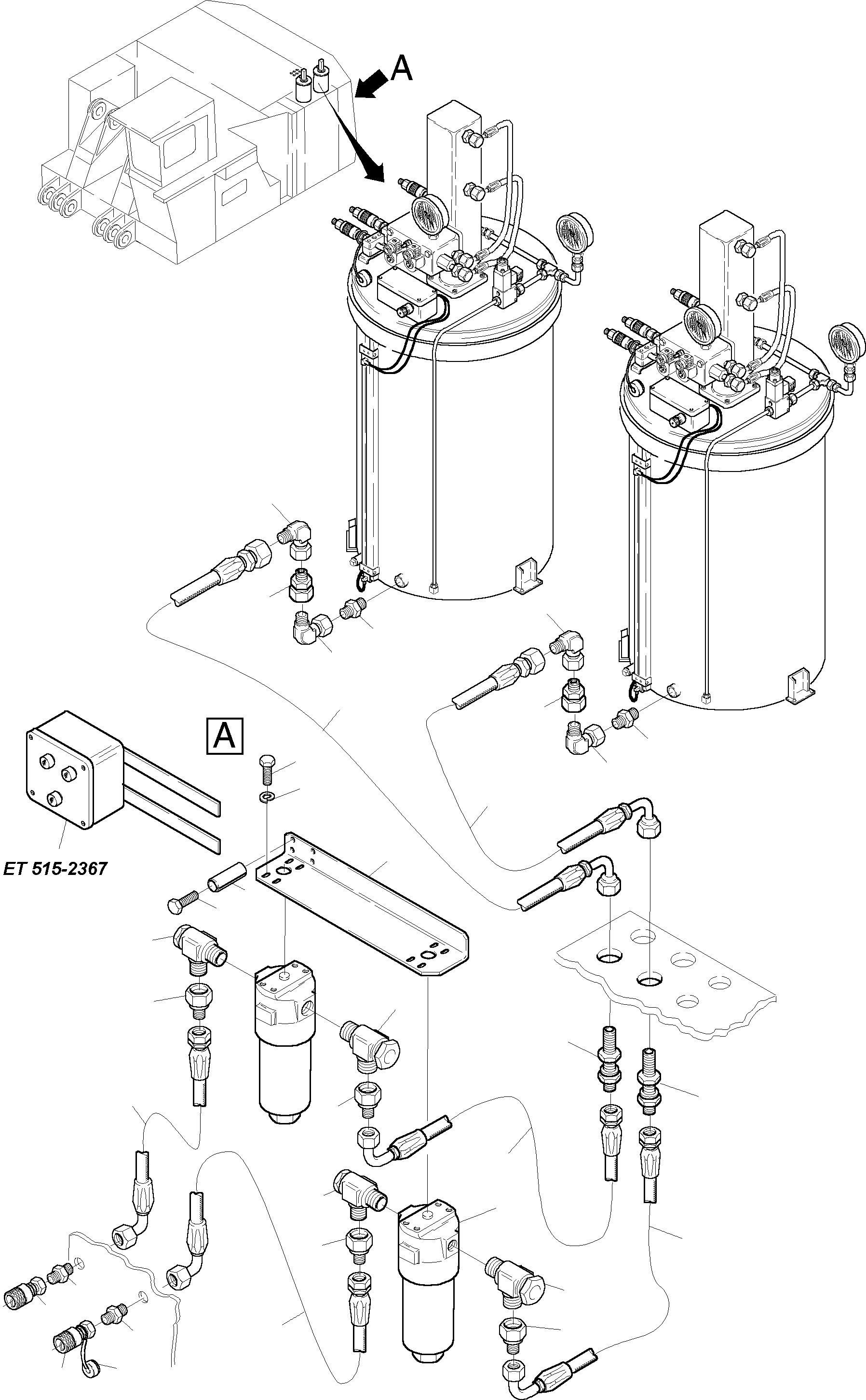 Komatsu parts book diagram for H455S S/N 15005: REFUELING - LUBE STATIONS