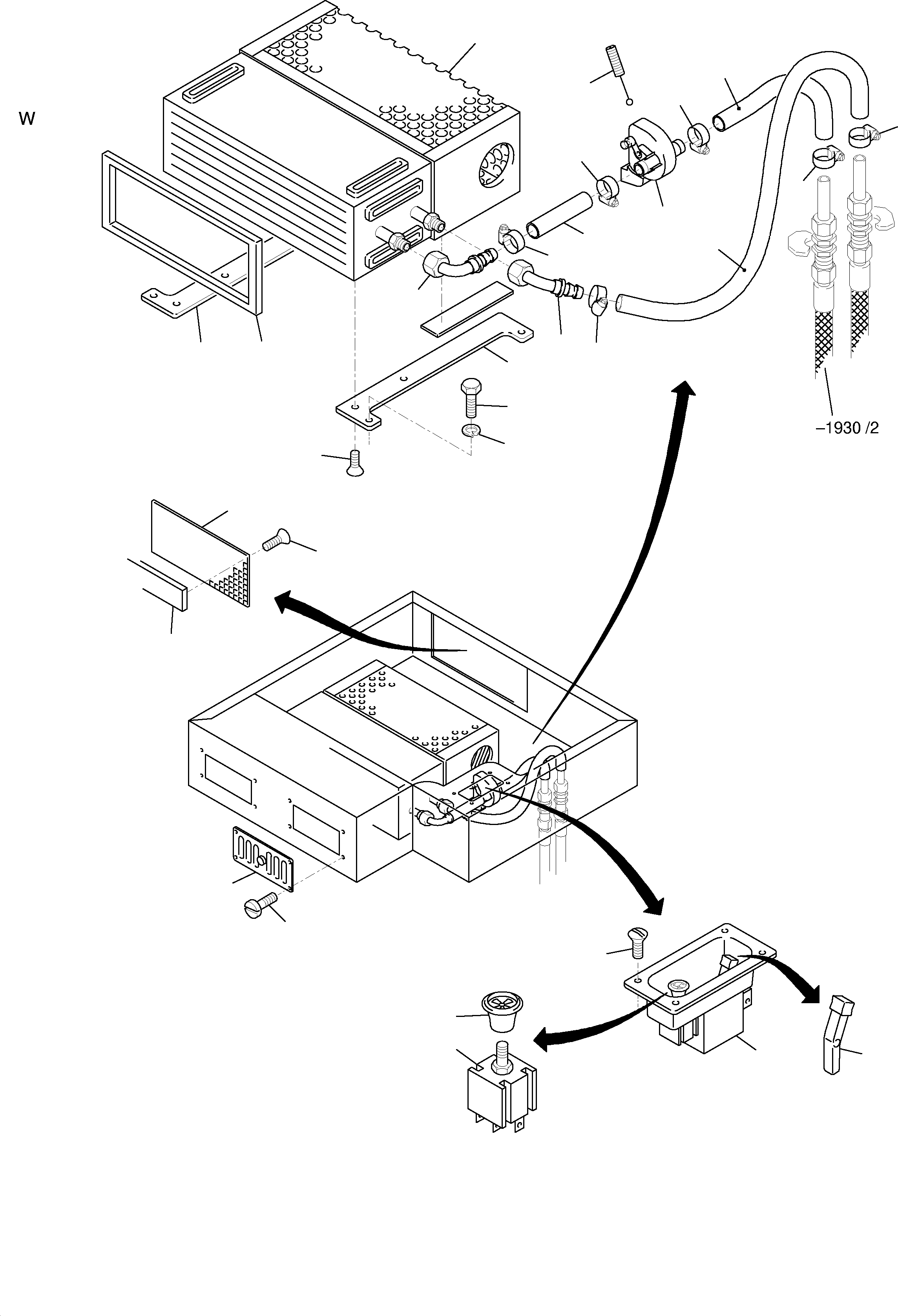 Komatsu parts book diagram for H455S S/N 15005: CAB HEATER ARR.