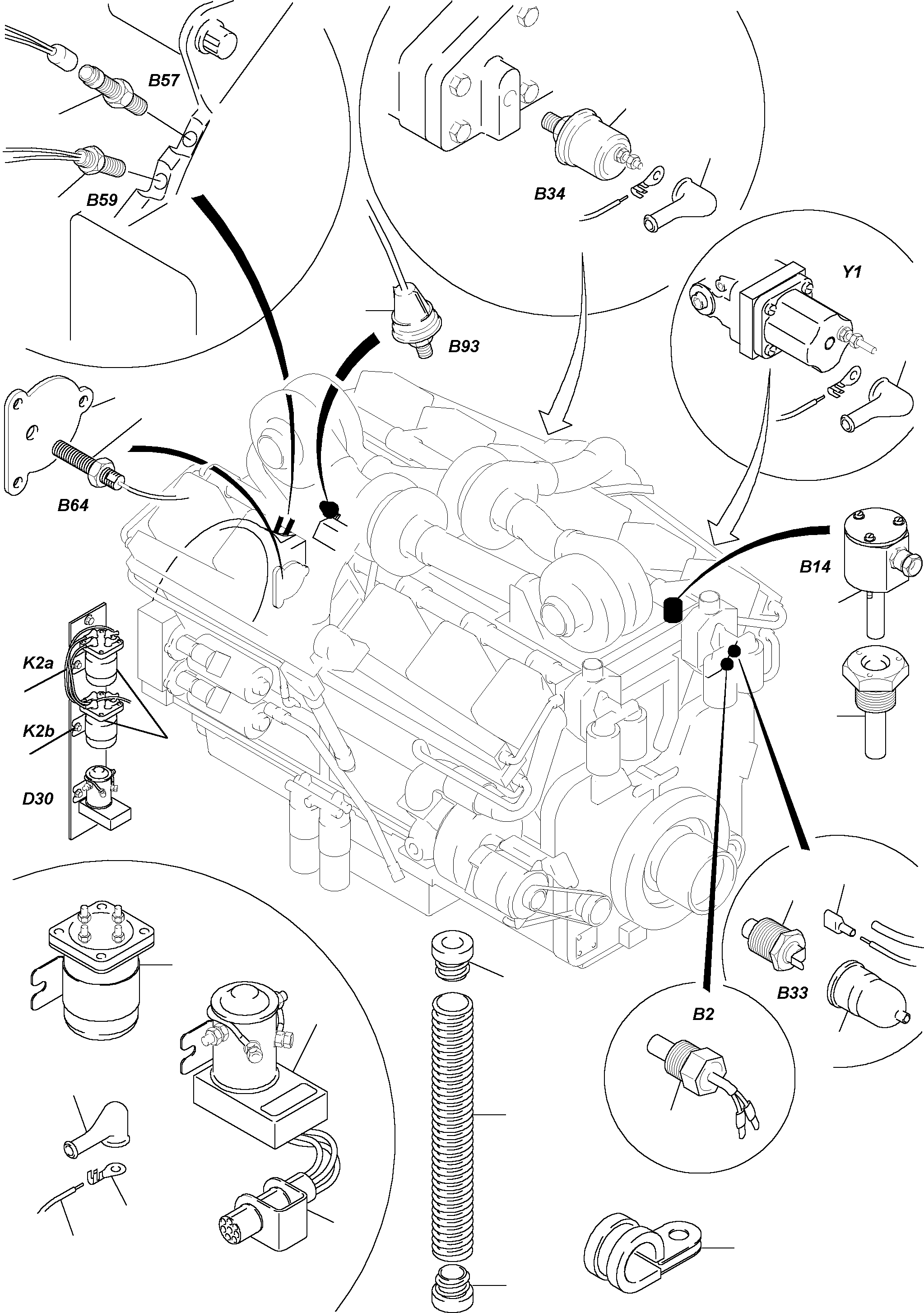 Komatsu parts book diagram for H455S S/N 15005: DIESEL ENGINE - ELECTRIC