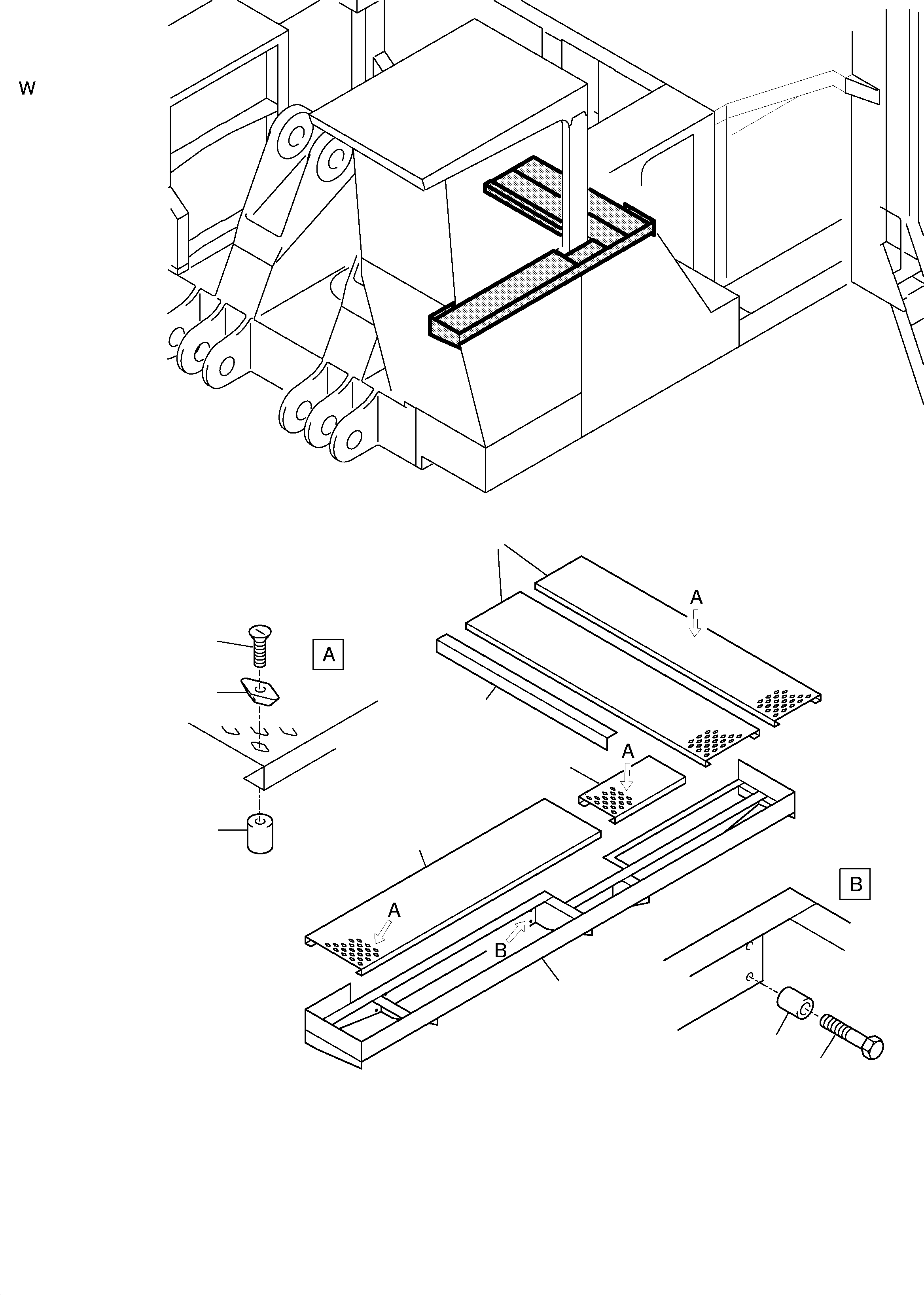Komatsu parts book diagram for H455S S/N 15005: LADDER AND RAIL