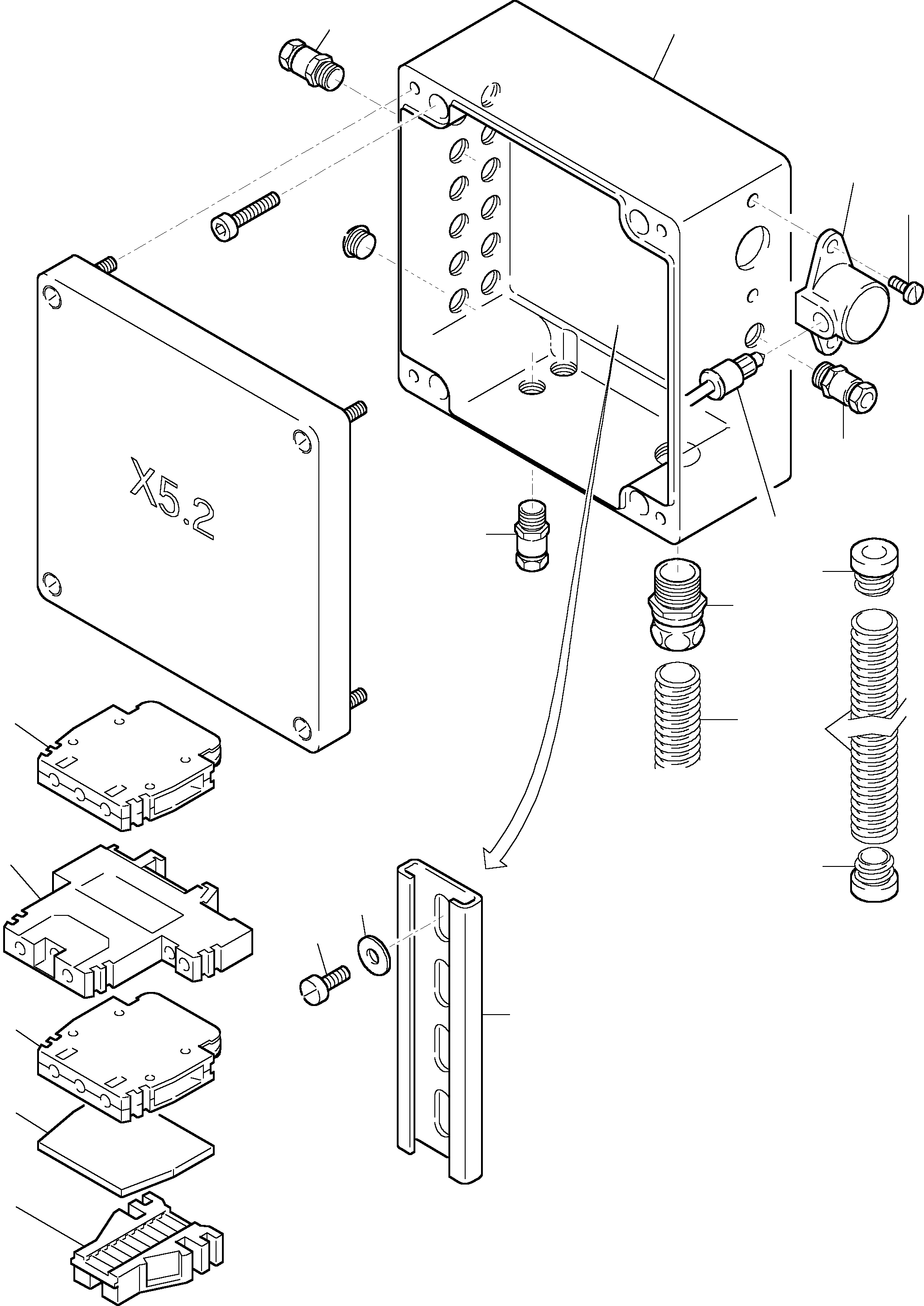 Komatsu parts book diagram for H455S S/N 15005: CABLES - CONTROL-AND FILTER PLATE 2