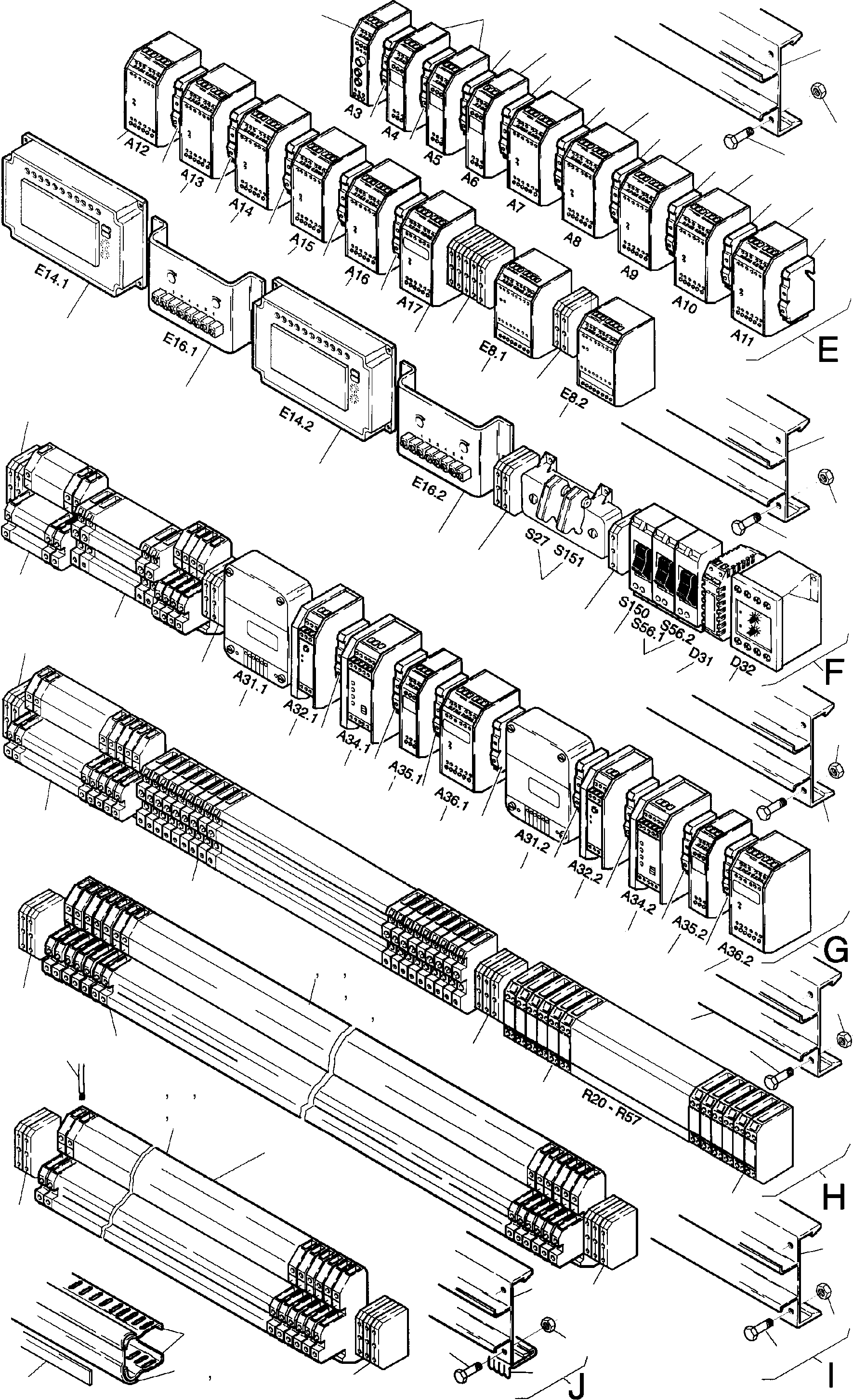 Komatsu parts book diagram for H455S S/N 15005: SWITCH FRAMING IN CABSUPPORT