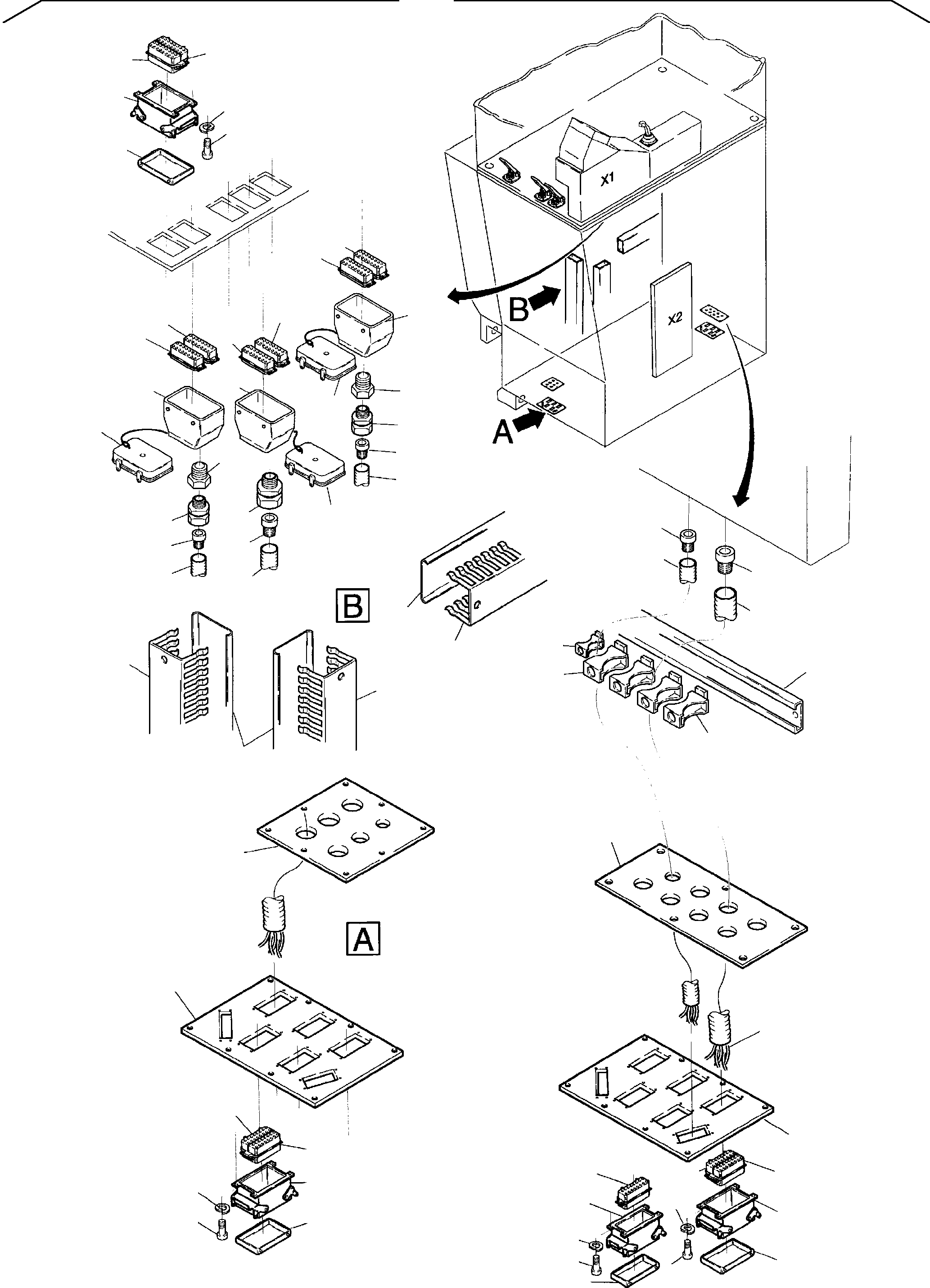 Komatsu parts book diagram for H455S S/N 15005: ELECTRIC - CAB SUPPORT