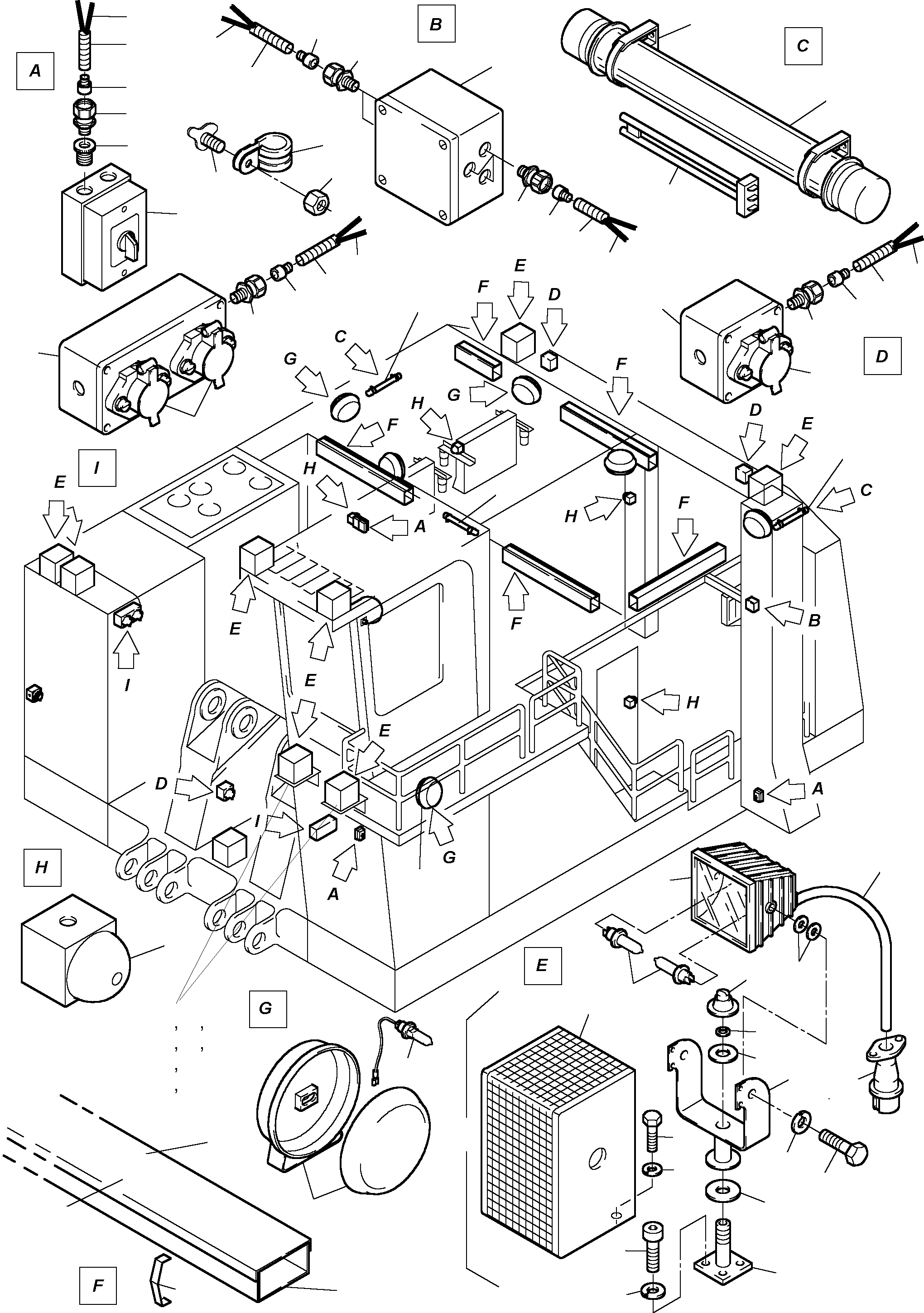 Komatsu parts book diagram for H455S S/N 15005: LIGHTING EQUIPMENT